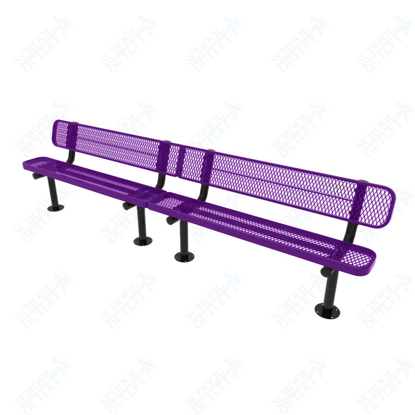 MyTcoat - Standard Outdoor Bench with Back - Surface Mount 10' L (MYT - BRT10 - 20) - SchoolOutlet