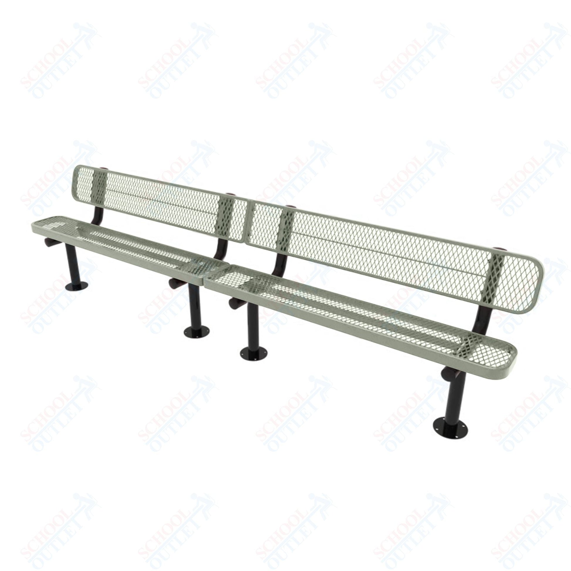 MyTcoat - Standard Outdoor Bench with Back - Surface Mount 10' L (MYT - BRT10 - 20) - SchoolOutlet