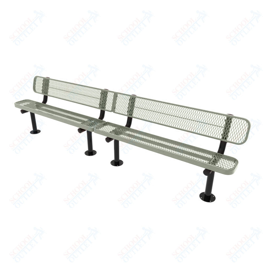 MyTcoat - Standard Outdoor Bench with Back - Surface Mount 10' L (MYT - BRT10 - 20) - SchoolOutlet