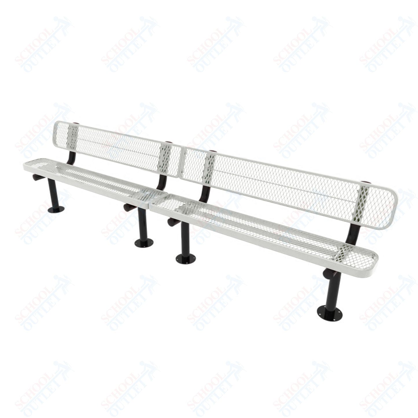 MyTcoat - Standard Outdoor Bench with Back - Surface Mount 10' L (MYT - BRT10 - 20) - SchoolOutlet