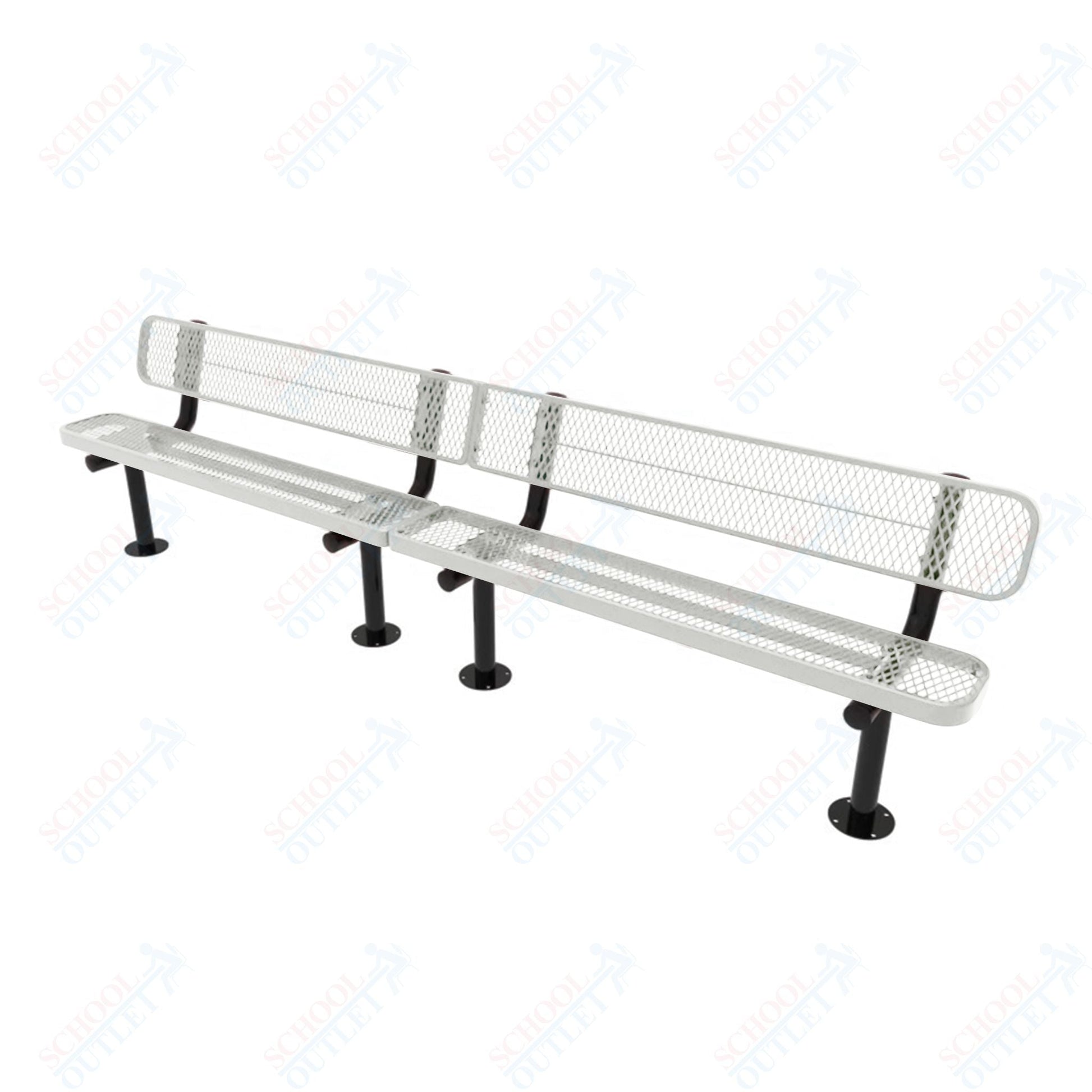 MyTcoat - Standard Outdoor Bench with Back - Surface Mount 10' L (MYT - BRT10 - 20) - SchoolOutlet
