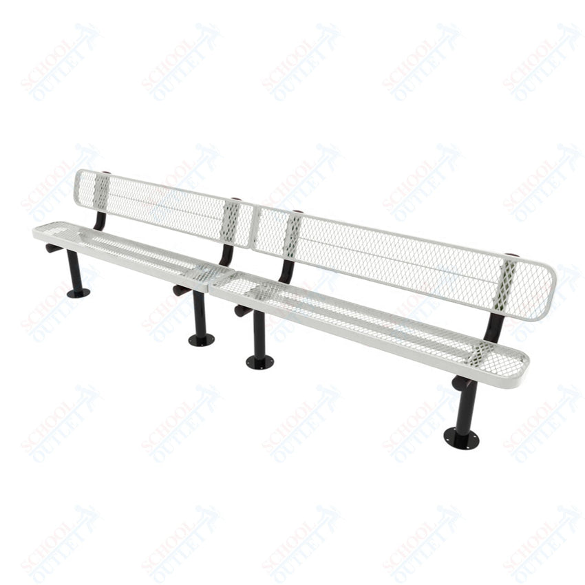 MyTcoat - Standard Outdoor Bench with Back - Surface Mount 10' L (MYT - BRT10 - 20) - SchoolOutlet
