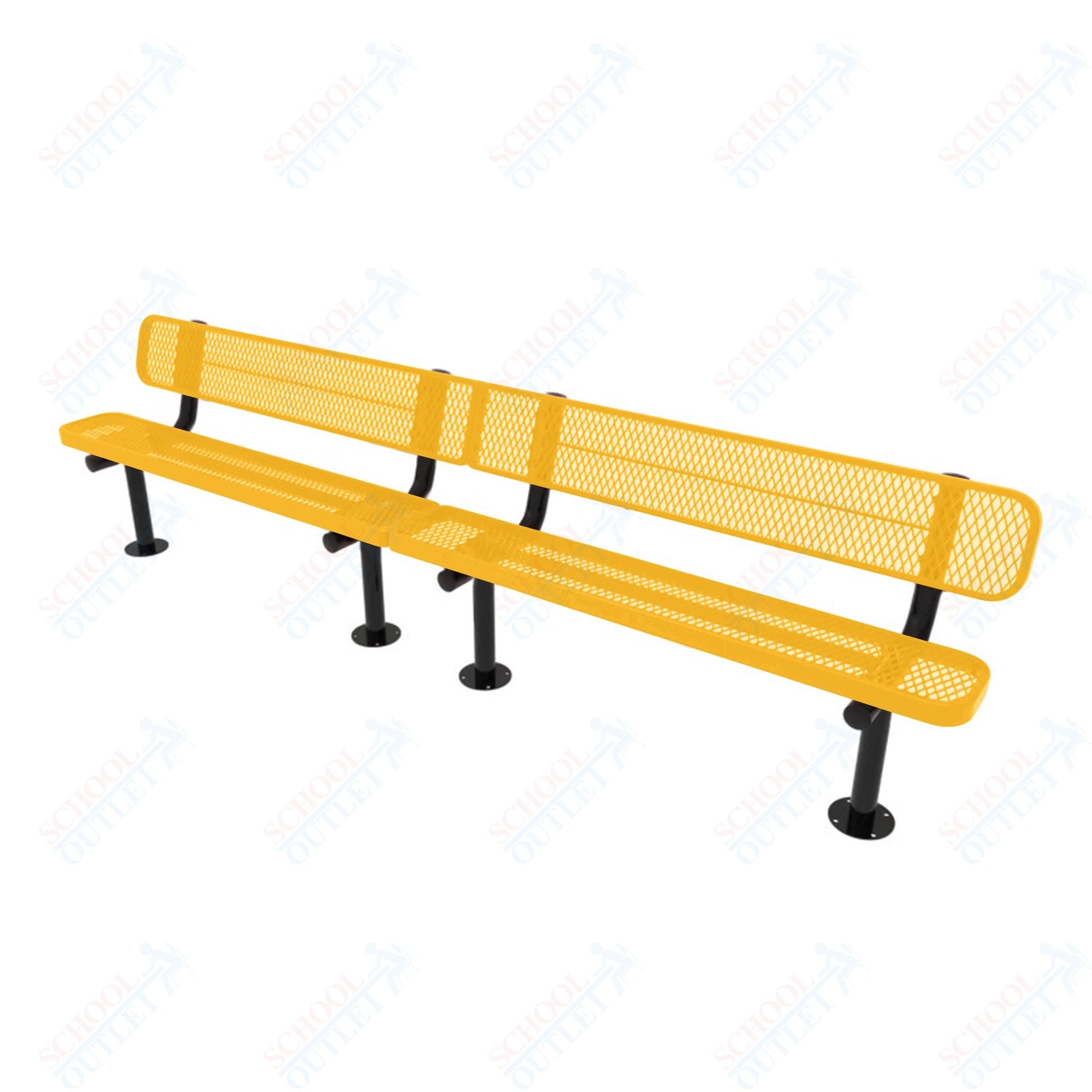 MyTcoat - Standard Outdoor Bench with Back - Surface Mount 10' L (MYT - BRT10 - 20) - SchoolOutlet