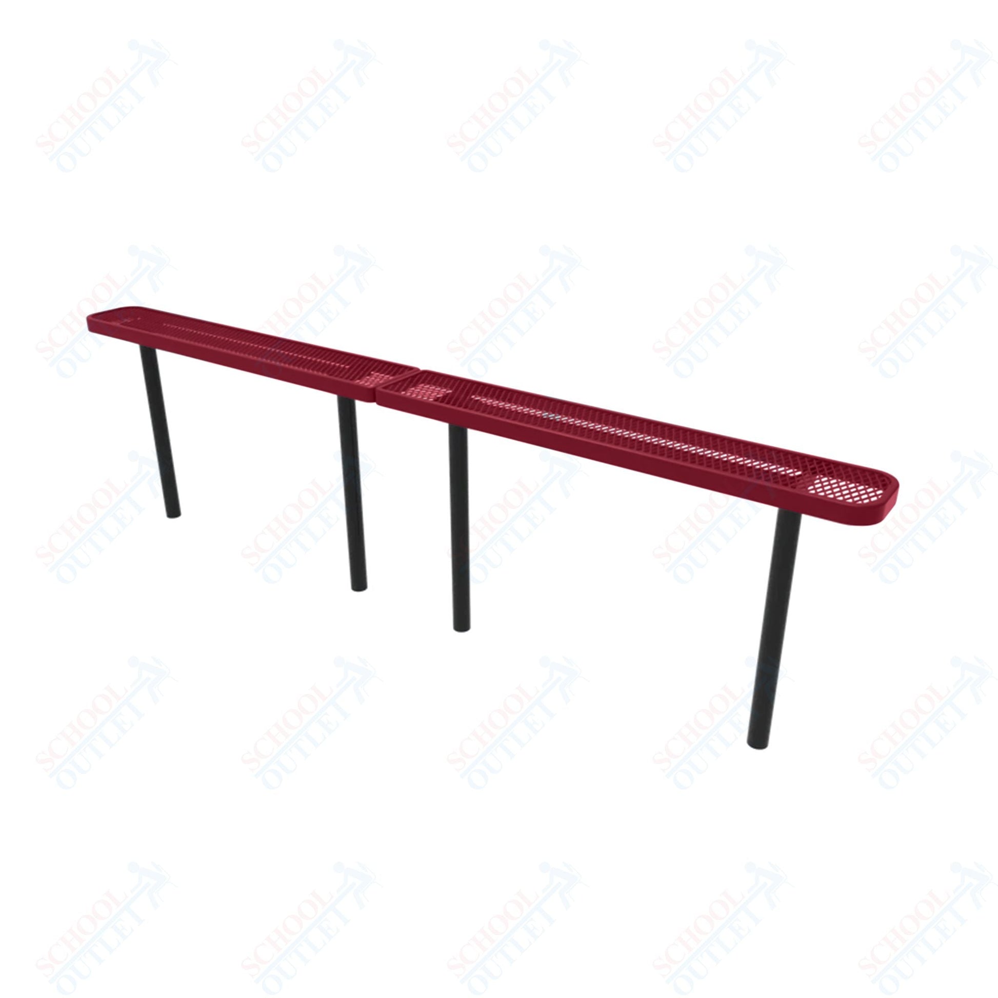 MyTcoat - Standard Outdoor Bench with Back - Inground Mount 10' L (MYT - BRT10 - 22) - SchoolOutlet