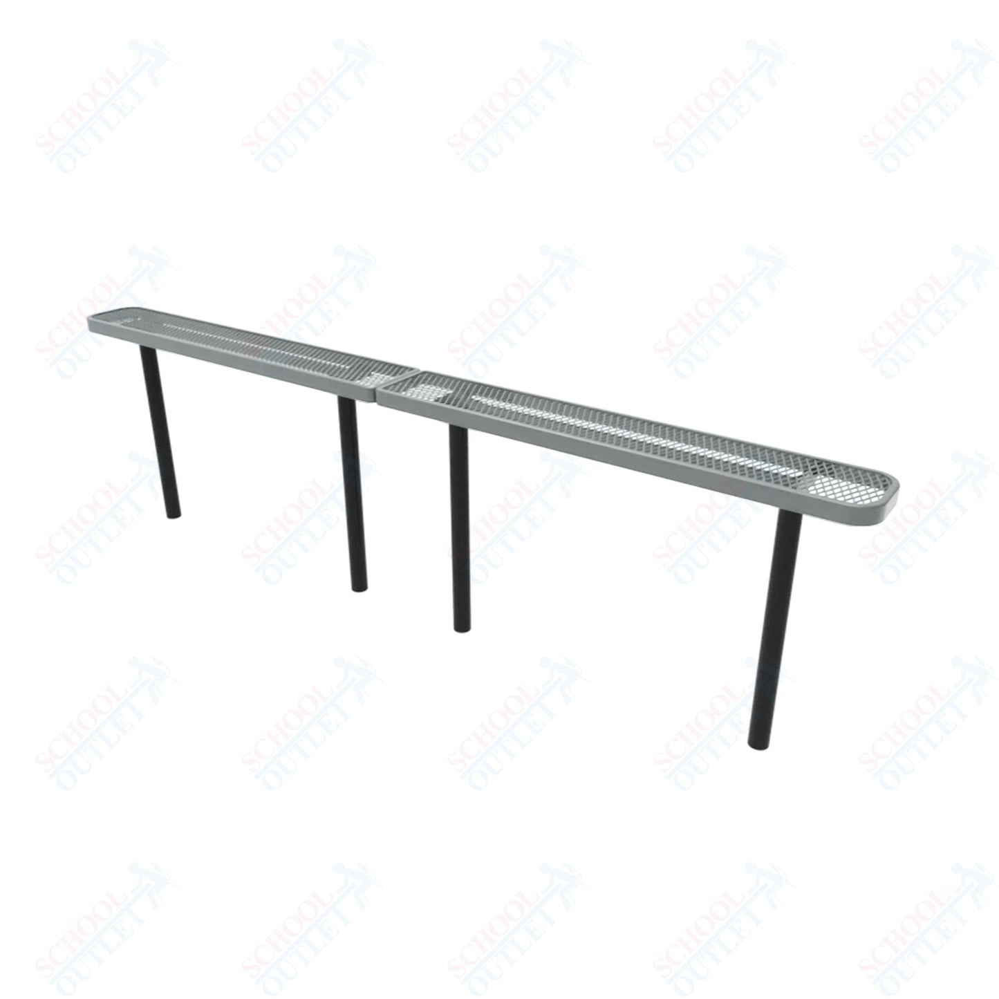 MyTcoat - Standard Outdoor Bench with Back - Inground Mount 10' L (MYT - BRT10 - 22) - SchoolOutlet