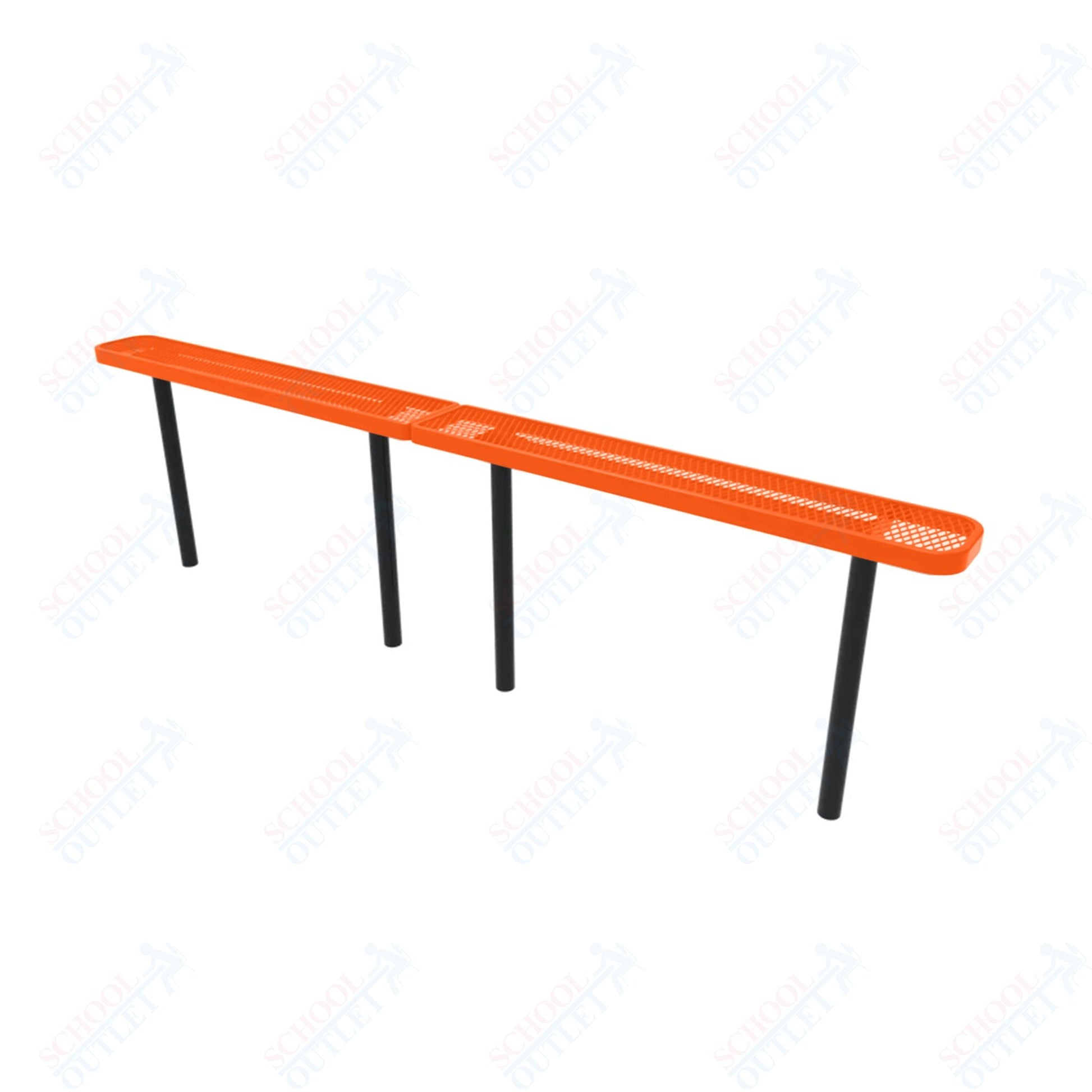 MyTcoat - Standard Outdoor Bench with Back - Inground Mount 10' L (MYT - BRT10 - 22) - SchoolOutlet