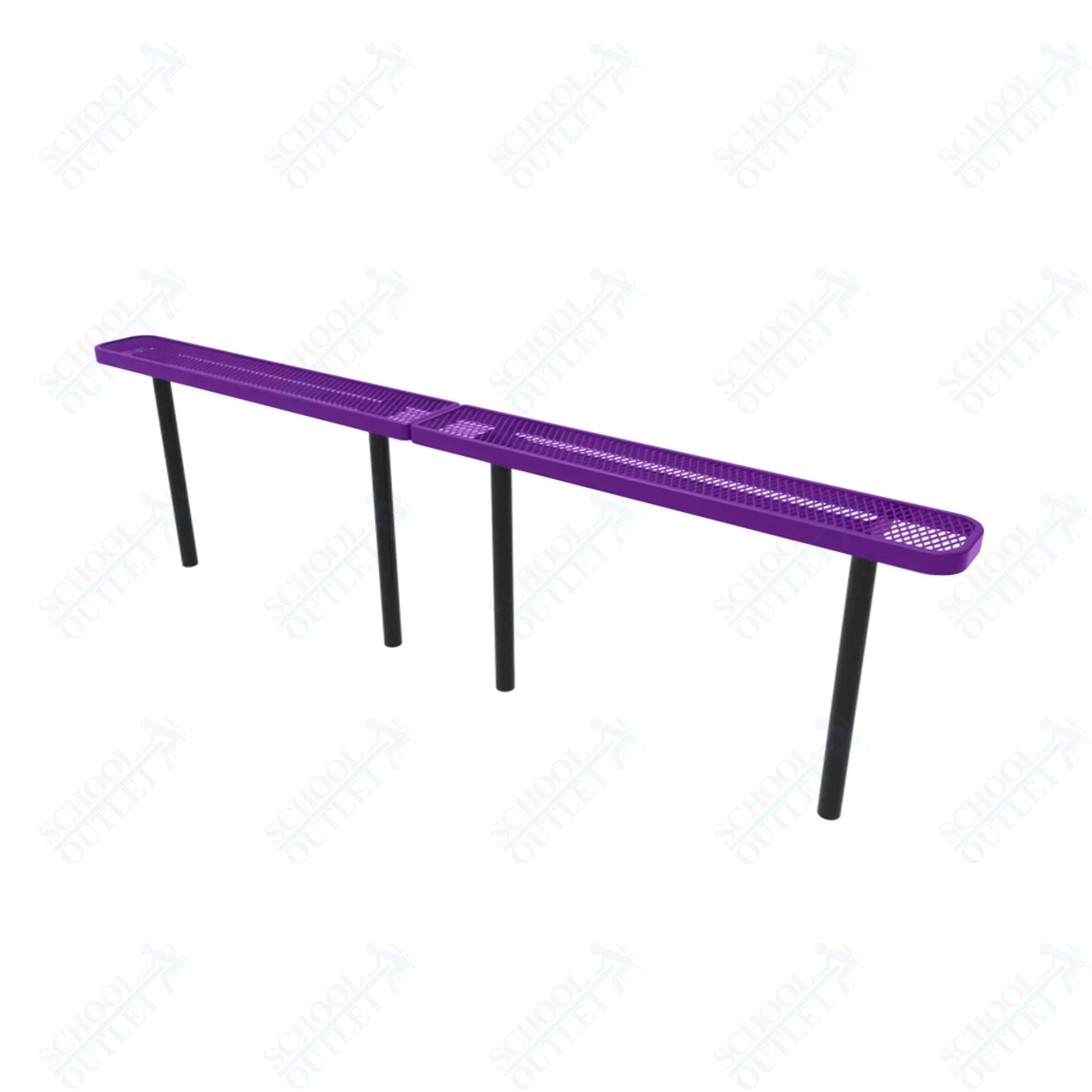 MyTcoat - Standard Outdoor Bench with Back - Inground Mount 10' L (MYT - BRT10 - 22) - SchoolOutlet