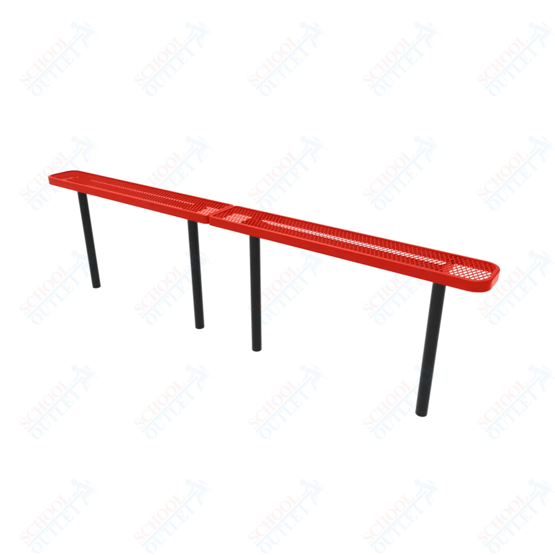 MyTcoat - Standard Outdoor Bench with Back - Inground Mount 10' L (MYT - BRT10 - 22) - SchoolOutlet