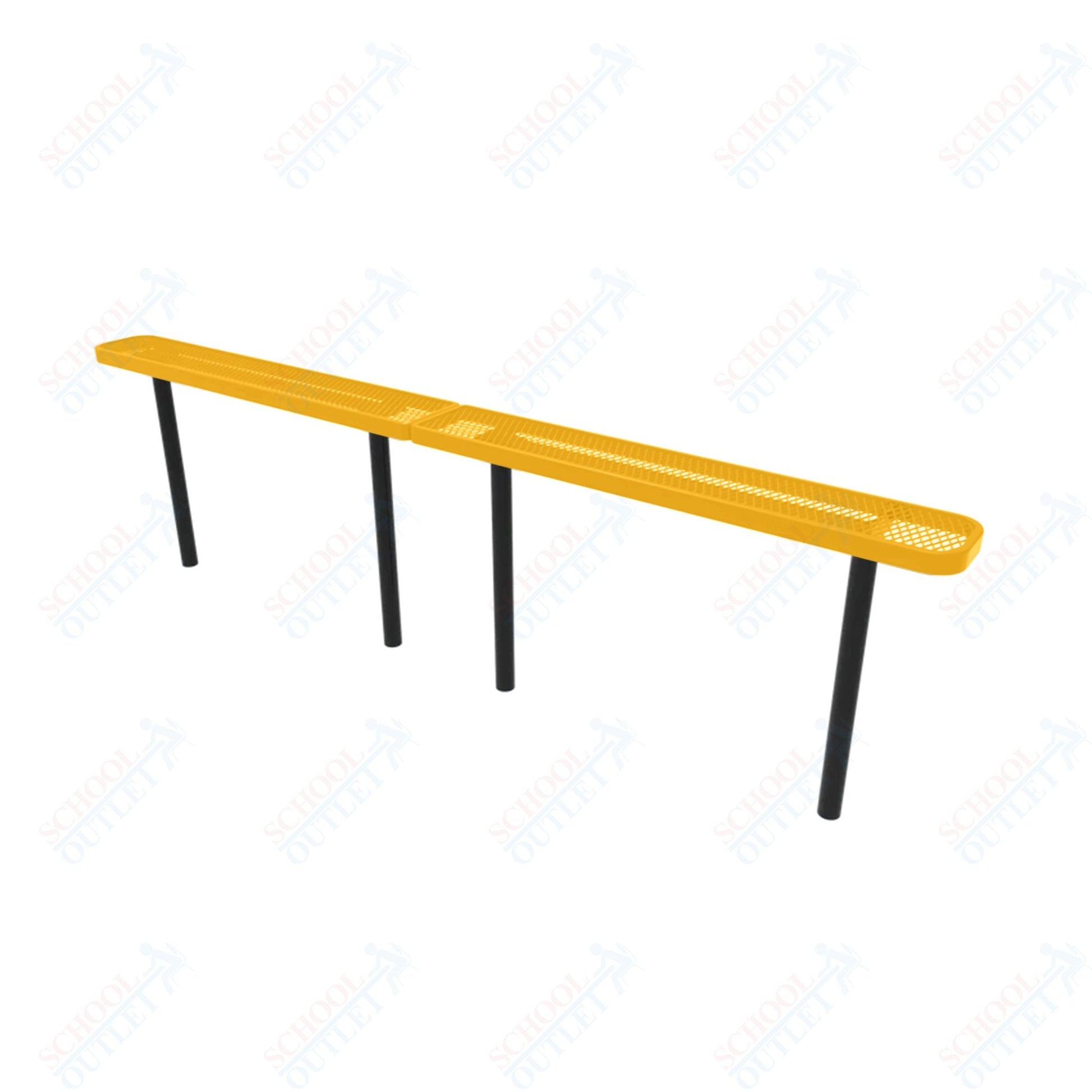 MyTcoat - Standard Outdoor Bench with Back - Inground Mount 10' L (MYT - BRT10 - 22) - SchoolOutlet