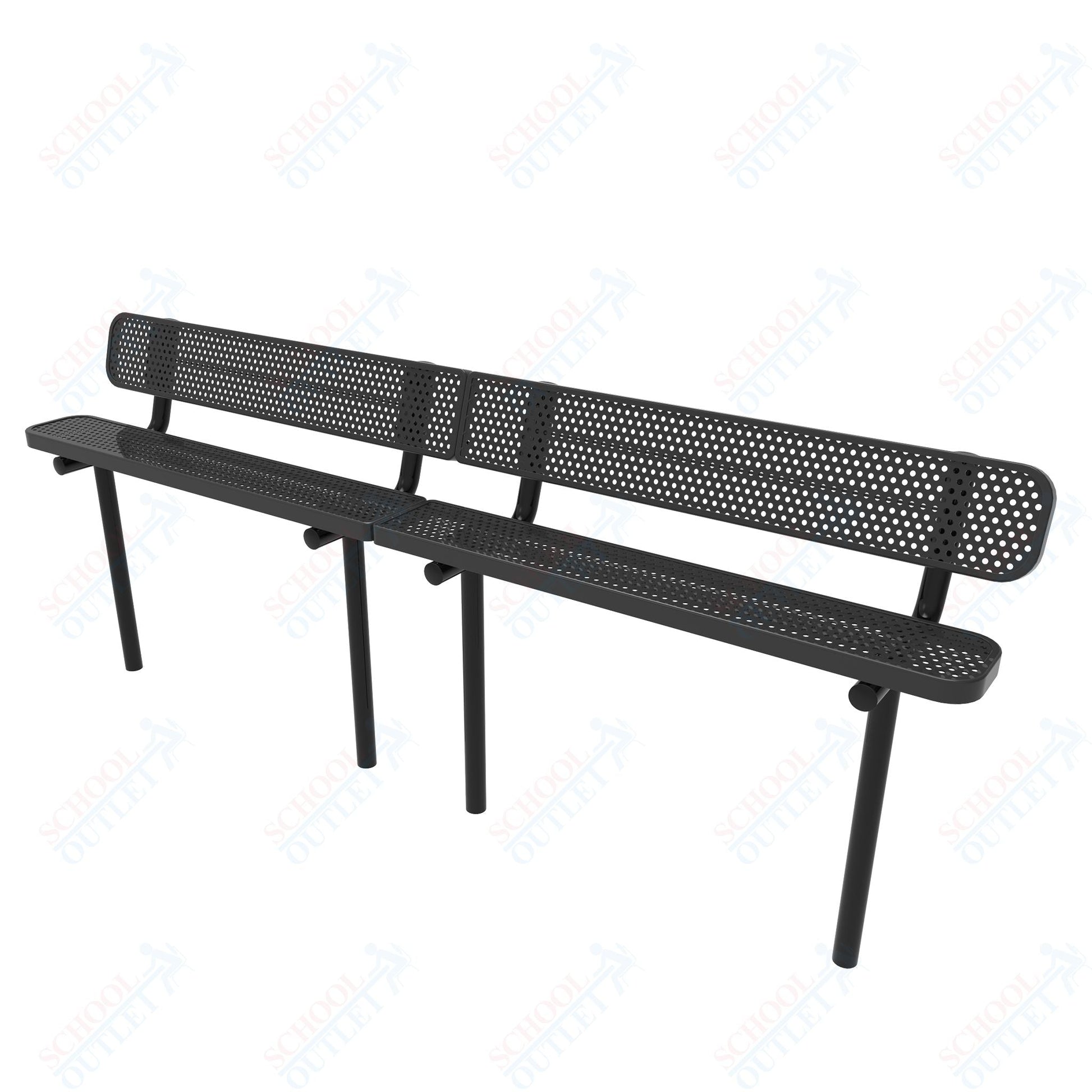 MyTcoat - Standard Outdoor Bench with Back - Inground Mount 10' L (MYT - BRT10 - 19) - SchoolOutlet