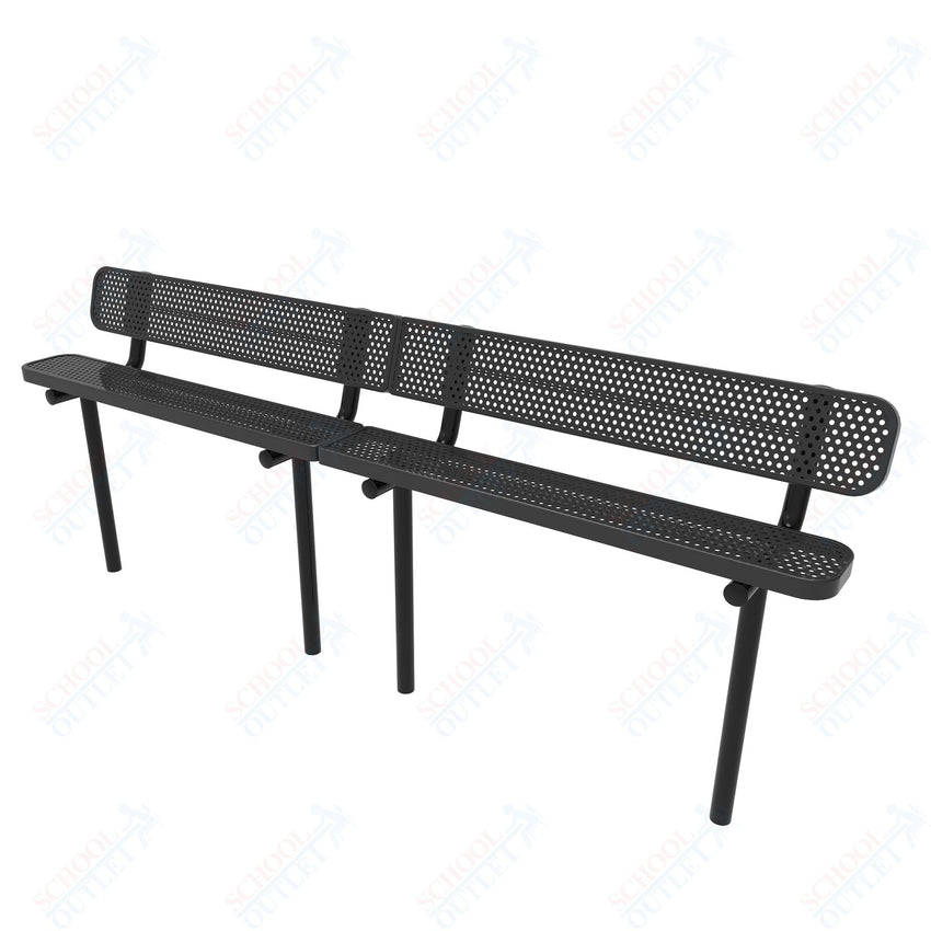 MyTcoat - Standard Outdoor Bench with Back - Inground Mount 10' L (MYT - BRT10 - 19) - SchoolOutlet