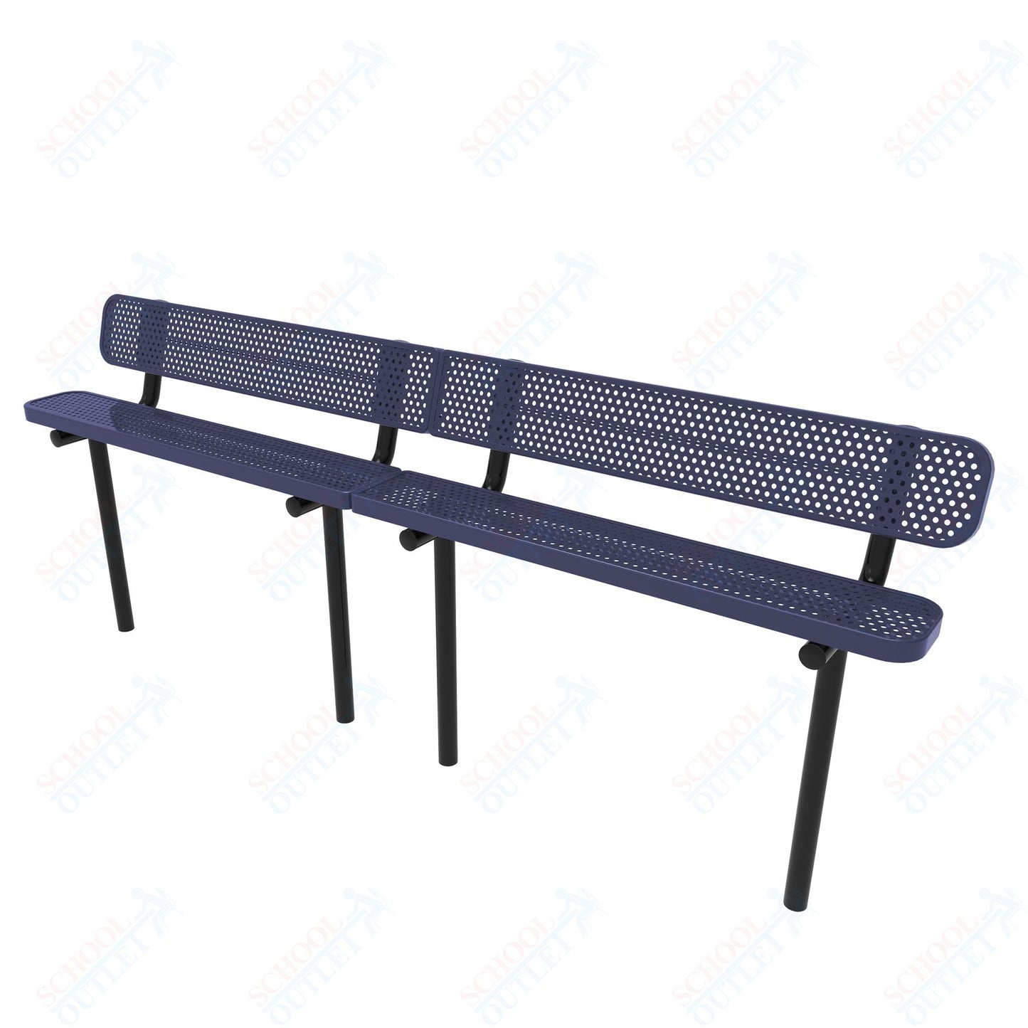 MyTcoat - Standard Outdoor Bench with Back - Inground Mount 10' L (MYT - BRT10 - 19) - SchoolOutlet