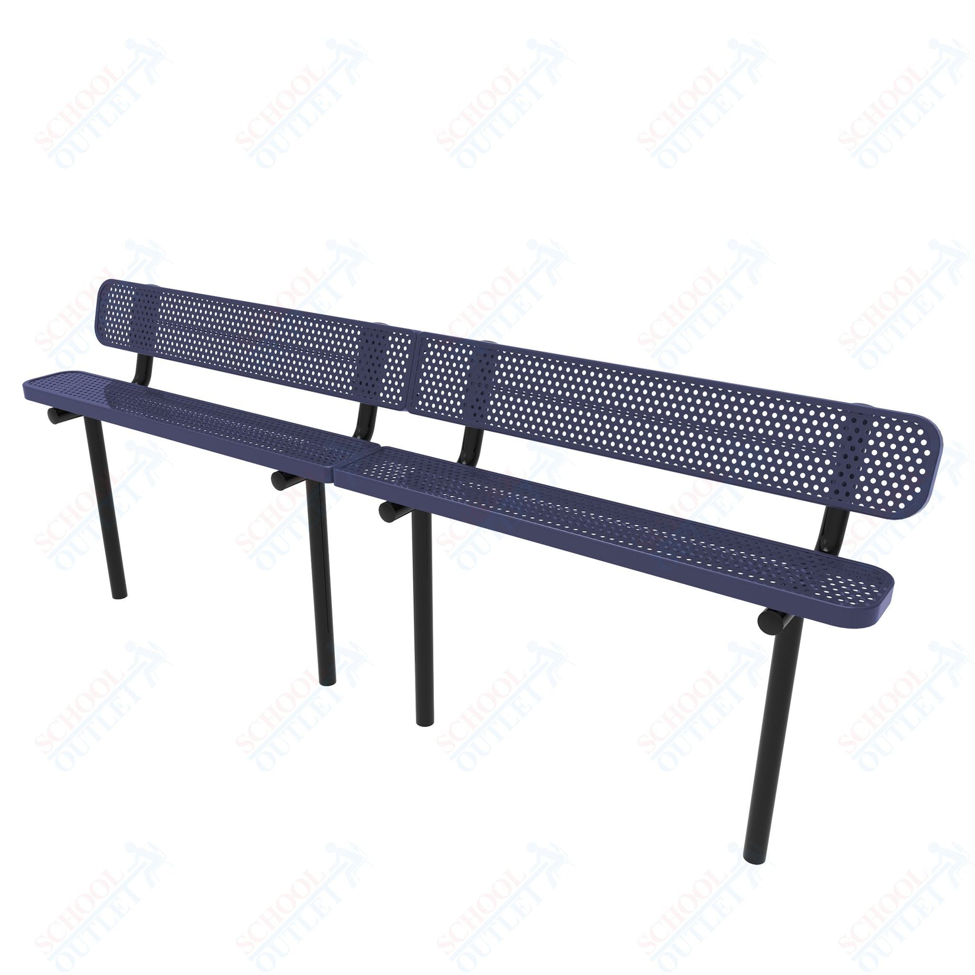 MyTcoat - Standard Outdoor Bench with Back - Inground Mount 10' L (MYT - BRT10 - 19) - SchoolOutlet