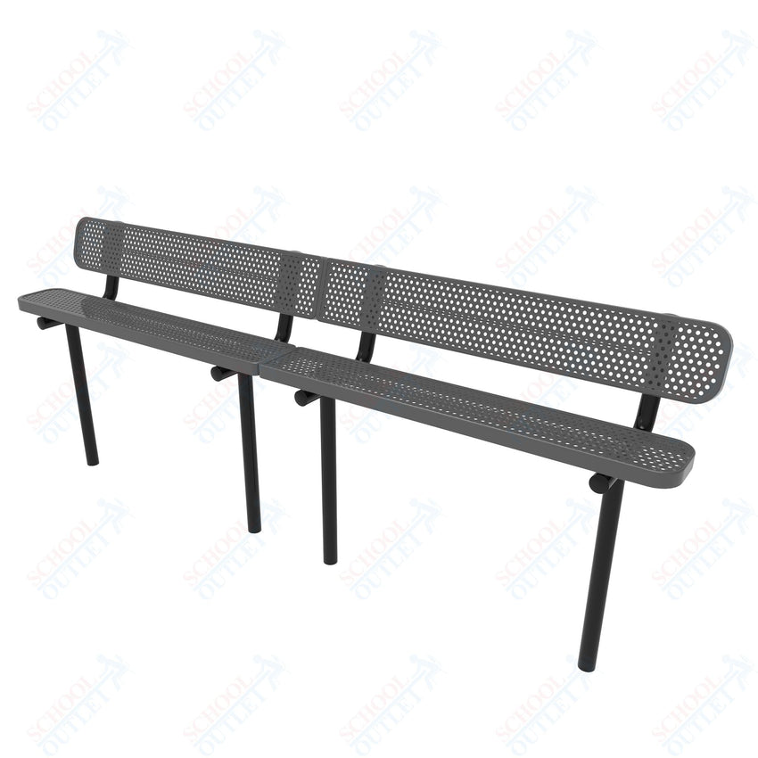 MyTcoat - Standard Outdoor Bench with Back - Inground Mount 10' L (MYT - BRT10 - 19) - SchoolOutlet