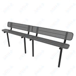 MyTcoat - Standard Outdoor Bench with Back - Inground Mount 10' L (MYT - BRT10 - 19) - SchoolOutlet