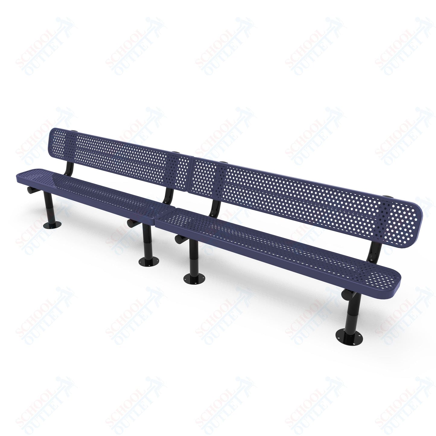 MyTcoat - Standard Outdoor Bench with Back - Surface Mount 10' L (MYT - BRT10 - 20) - SchoolOutlet