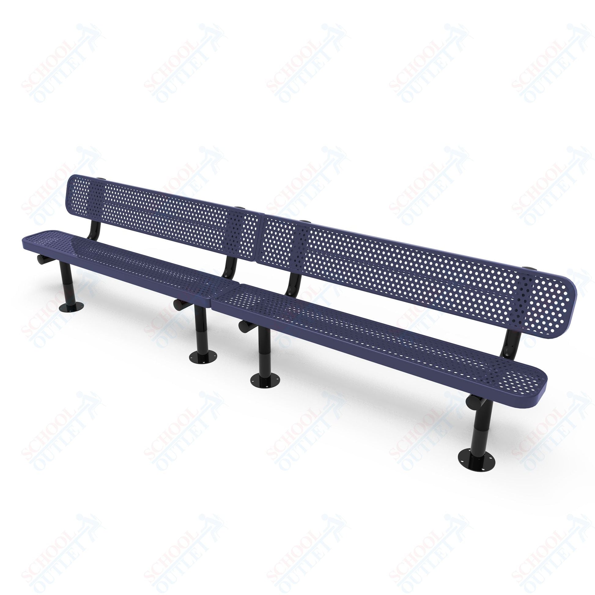 MyTcoat - Standard Outdoor Bench with Back - Surface Mount 10' L (MYT - BRT10 - 20) - SchoolOutlet