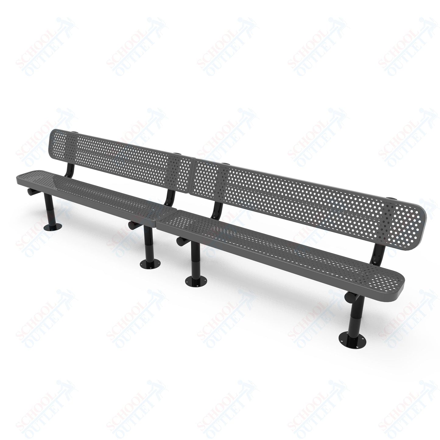 MyTcoat - Standard Outdoor Bench with Back - Surface Mount 10' L (MYT - BRT10 - 20) - SchoolOutlet