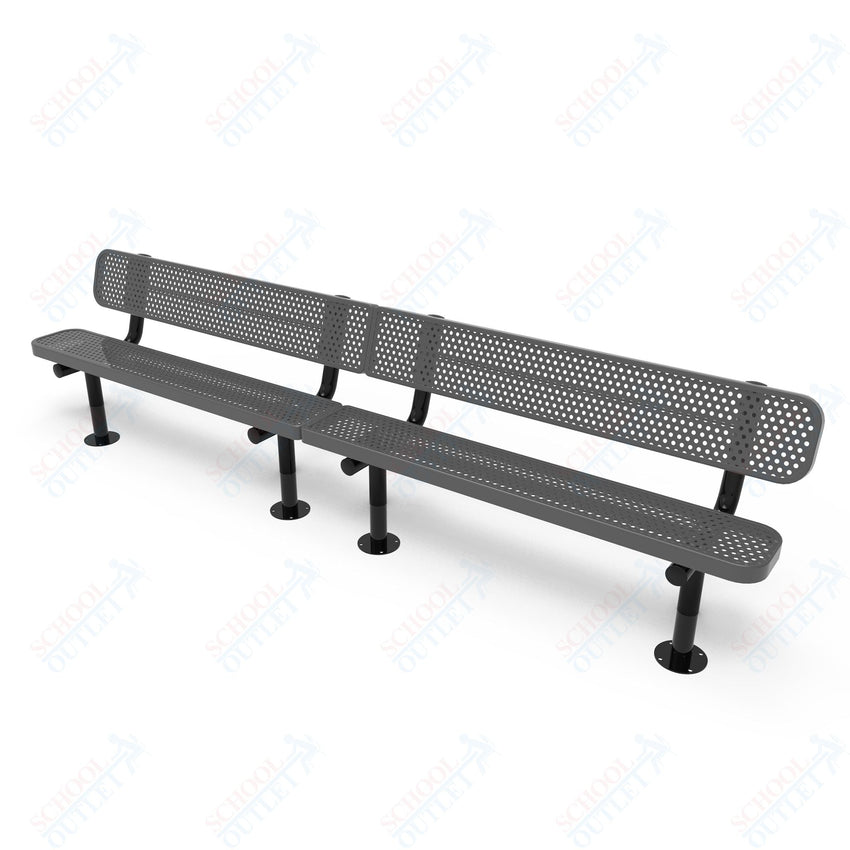 MyTcoat - Standard Outdoor Bench with Back - Surface Mount 10' L (MYT - BRT10 - 20) - SchoolOutlet