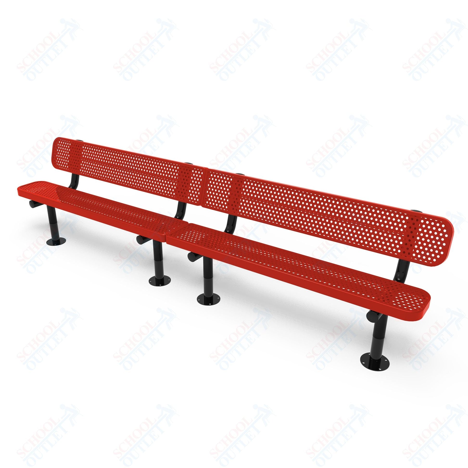 MyTcoat - Standard Outdoor Bench with Back - Surface Mount 10' L (MYT - BRT10 - 20) - SchoolOutlet