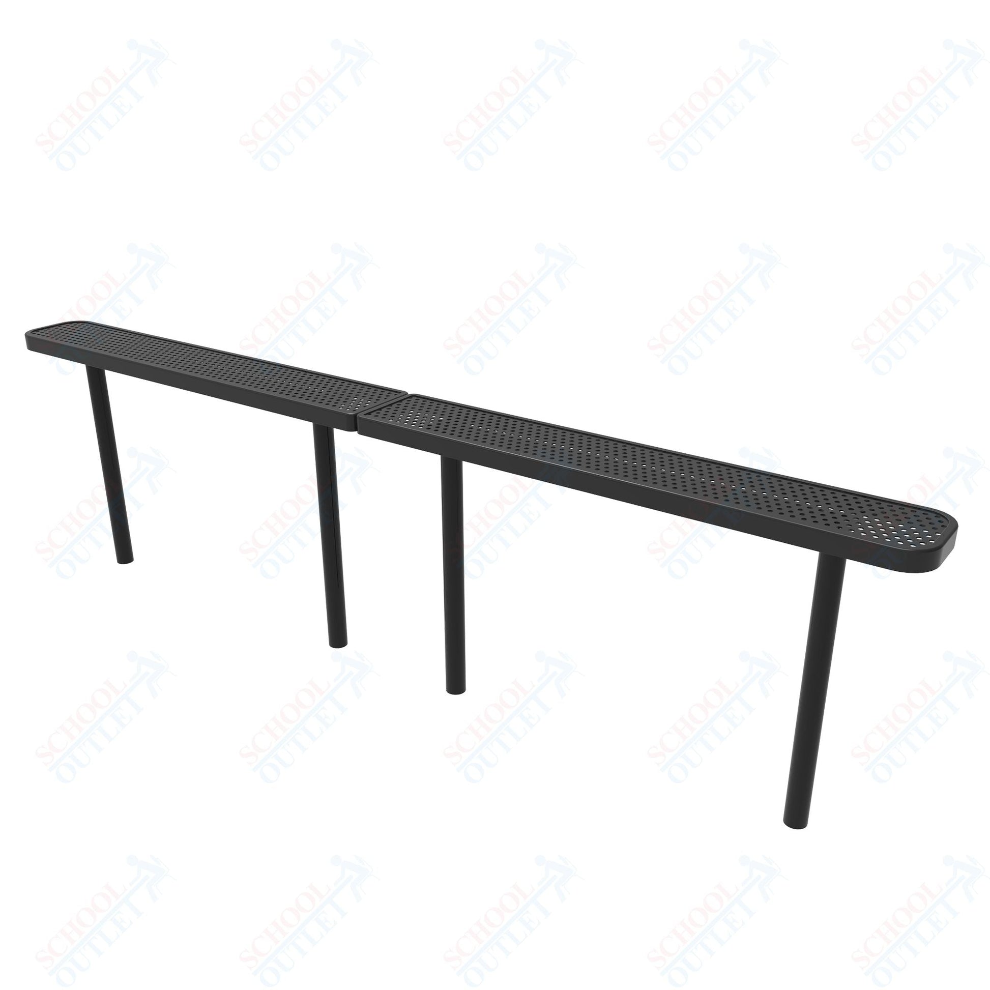 MyTcoat - Standard Outdoor Bench with Back - Inground Mount 10' L (MYT - BRT10 - 22) - SchoolOutlet