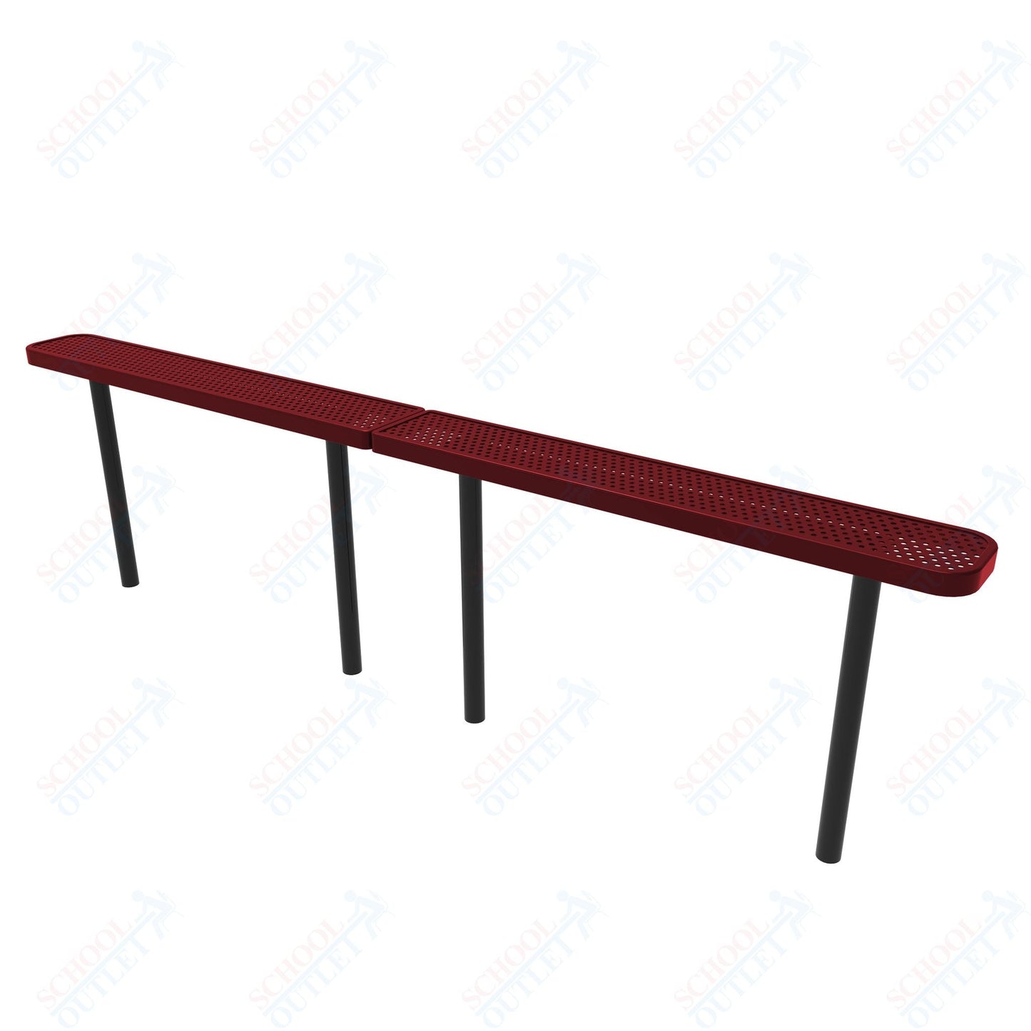 MyTcoat - Standard Outdoor Bench with Back - Inground Mount 10' L (MYT - BRT10 - 22) - SchoolOutlet