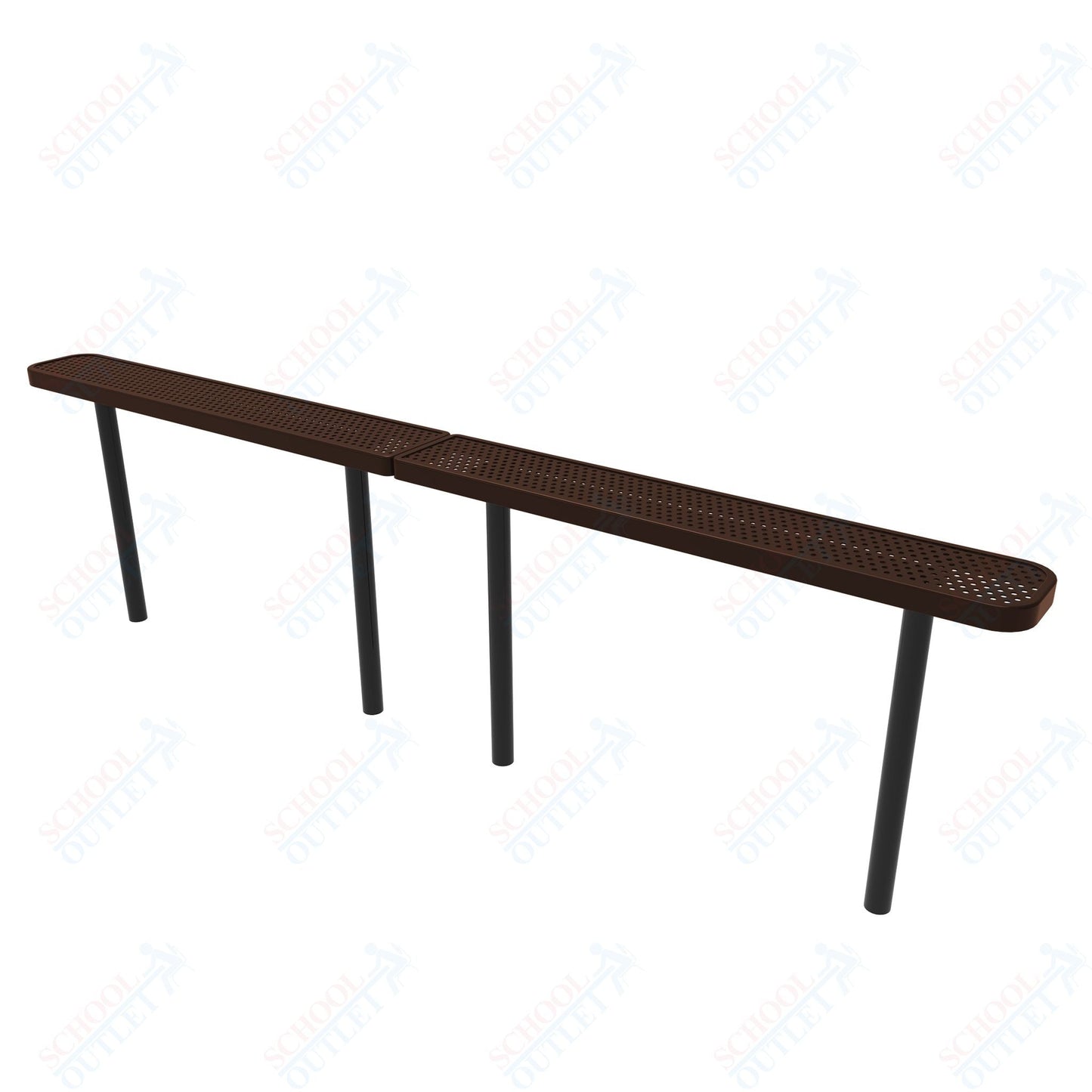 MyTcoat - Standard Outdoor Bench with Back - Inground Mount 10' L (MYT - BRT10 - 22) - SchoolOutlet
