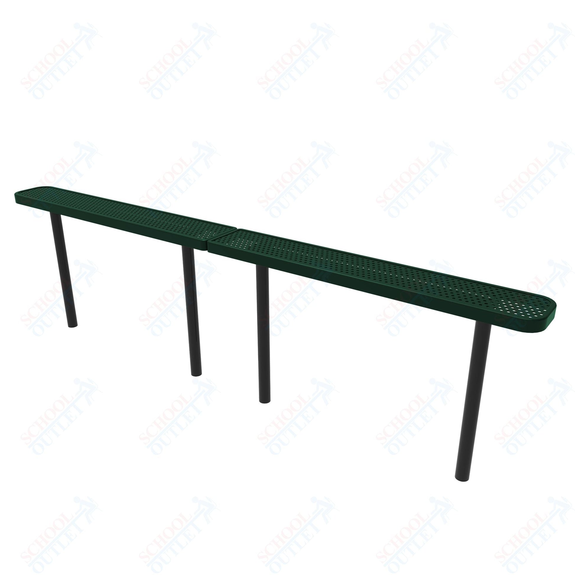 MyTcoat - Standard Outdoor Bench with Back - Inground Mount 10' L (MYT - BRT10 - 22) - SchoolOutlet