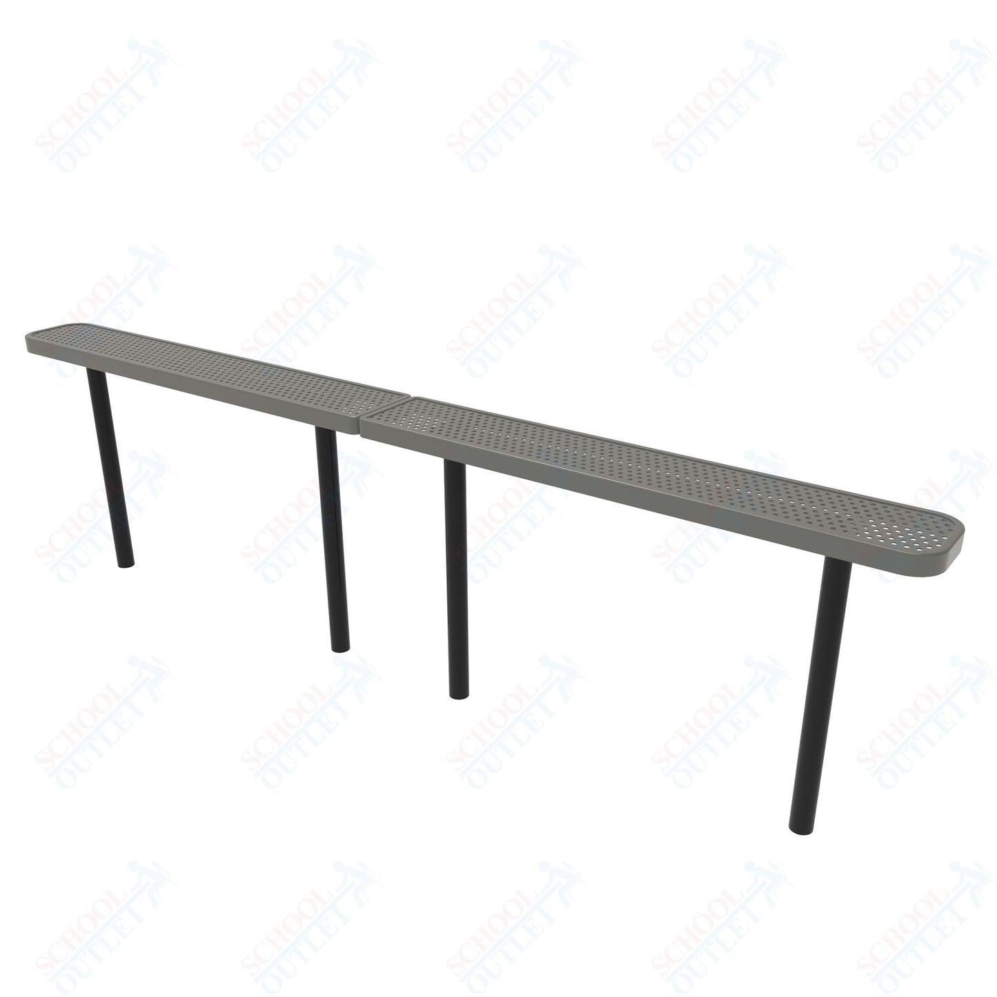 MyTcoat - Standard Outdoor Bench with Back - Inground Mount 10' L (MYT - BRT10 - 22) - SchoolOutlet