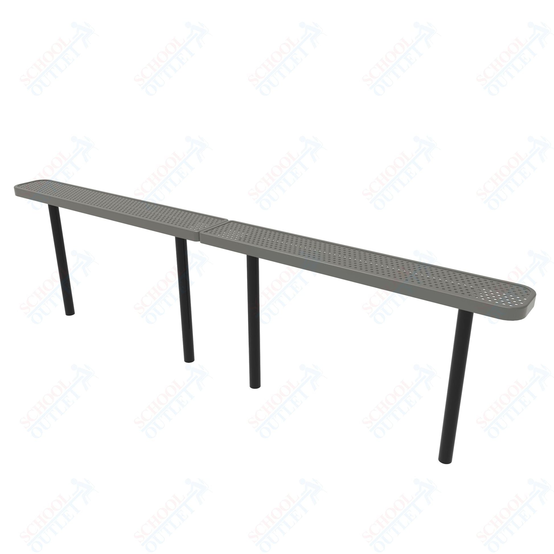MyTcoat - Standard Outdoor Bench with Back - Inground Mount 10' L (MYT - BRT10 - 22) - SchoolOutlet