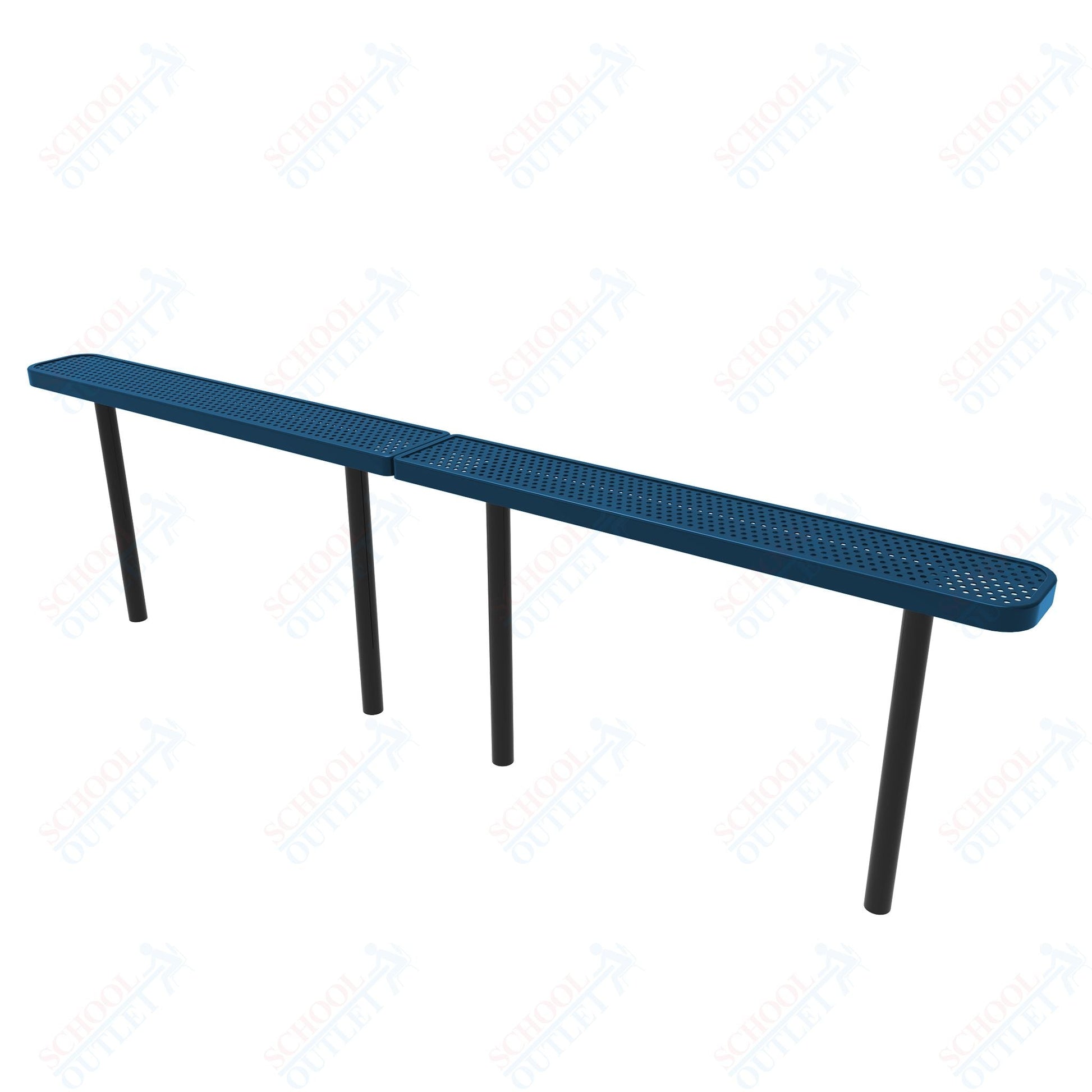 MyTcoat - Standard Outdoor Bench with Back - Inground Mount 10' L (MYT - BRT10 - 22) - SchoolOutlet