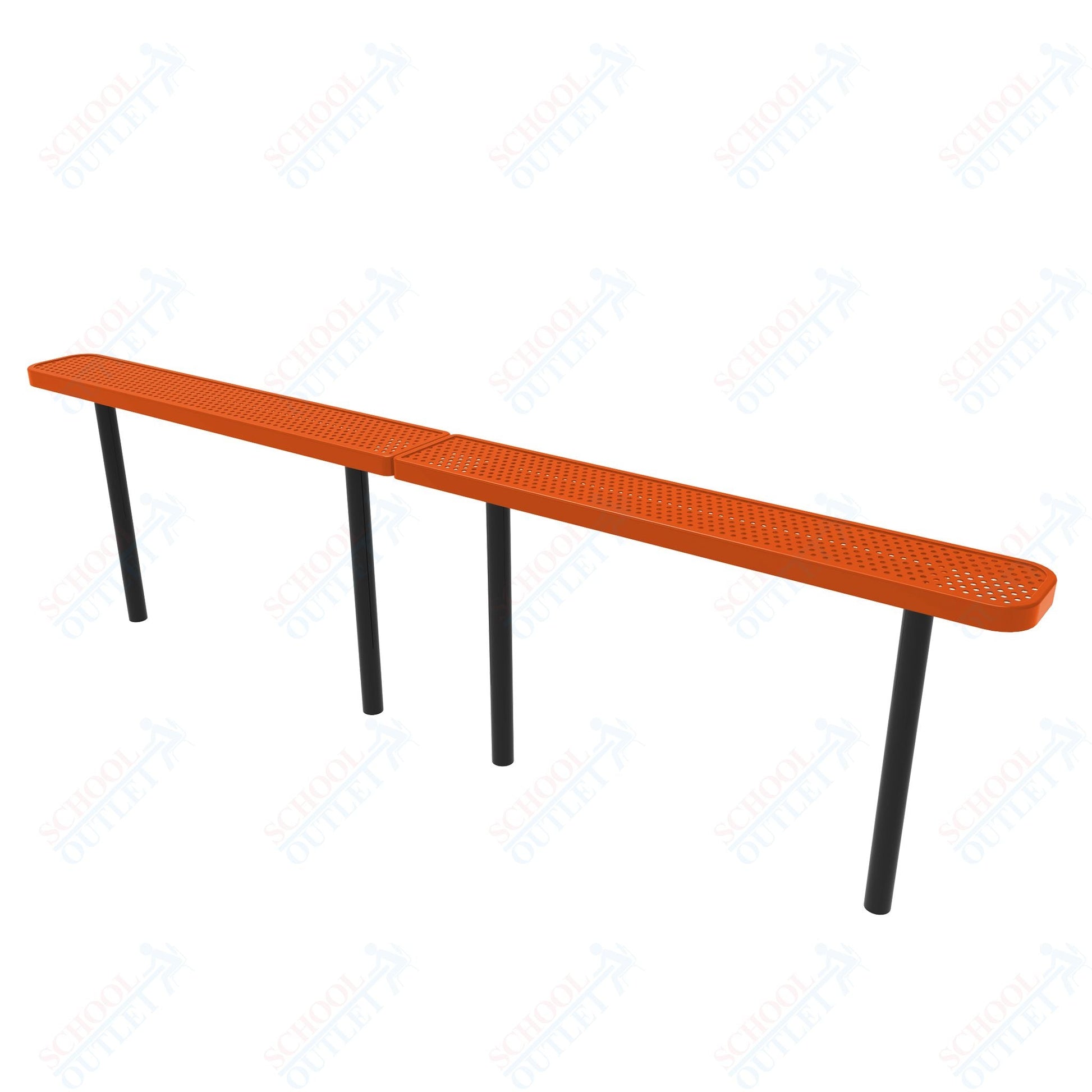 MyTcoat - Standard Outdoor Bench with Back - Inground Mount 10' L (MYT - BRT10 - 22) - SchoolOutlet