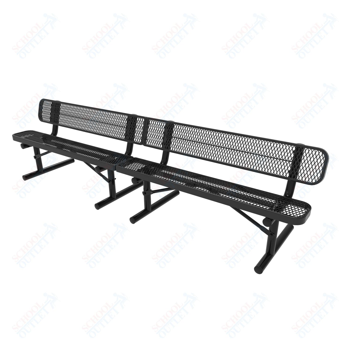 MyTcoat - Standard Portable Outdoor Bench with Back 15' L (MYT - BRT15 - 18) - SchoolOutlet