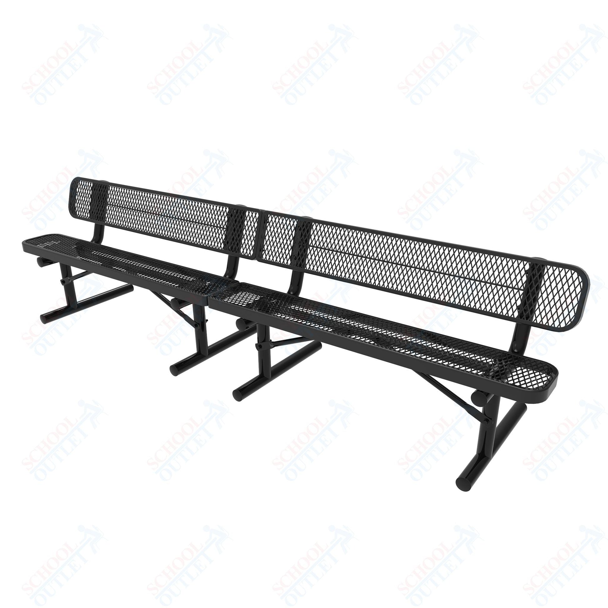 MyTcoat - Standard Portable Outdoor Bench with Back 15' L (MYT - BRT15 - 18) - SchoolOutlet