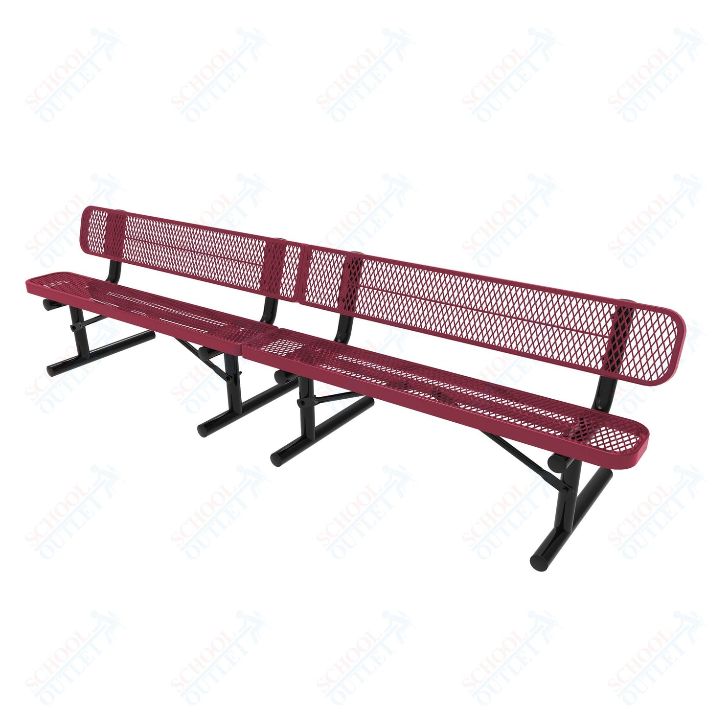 MyTcoat - Standard Portable Outdoor Bench with Back 15' L (MYT - BRT15 - 18) - SchoolOutlet