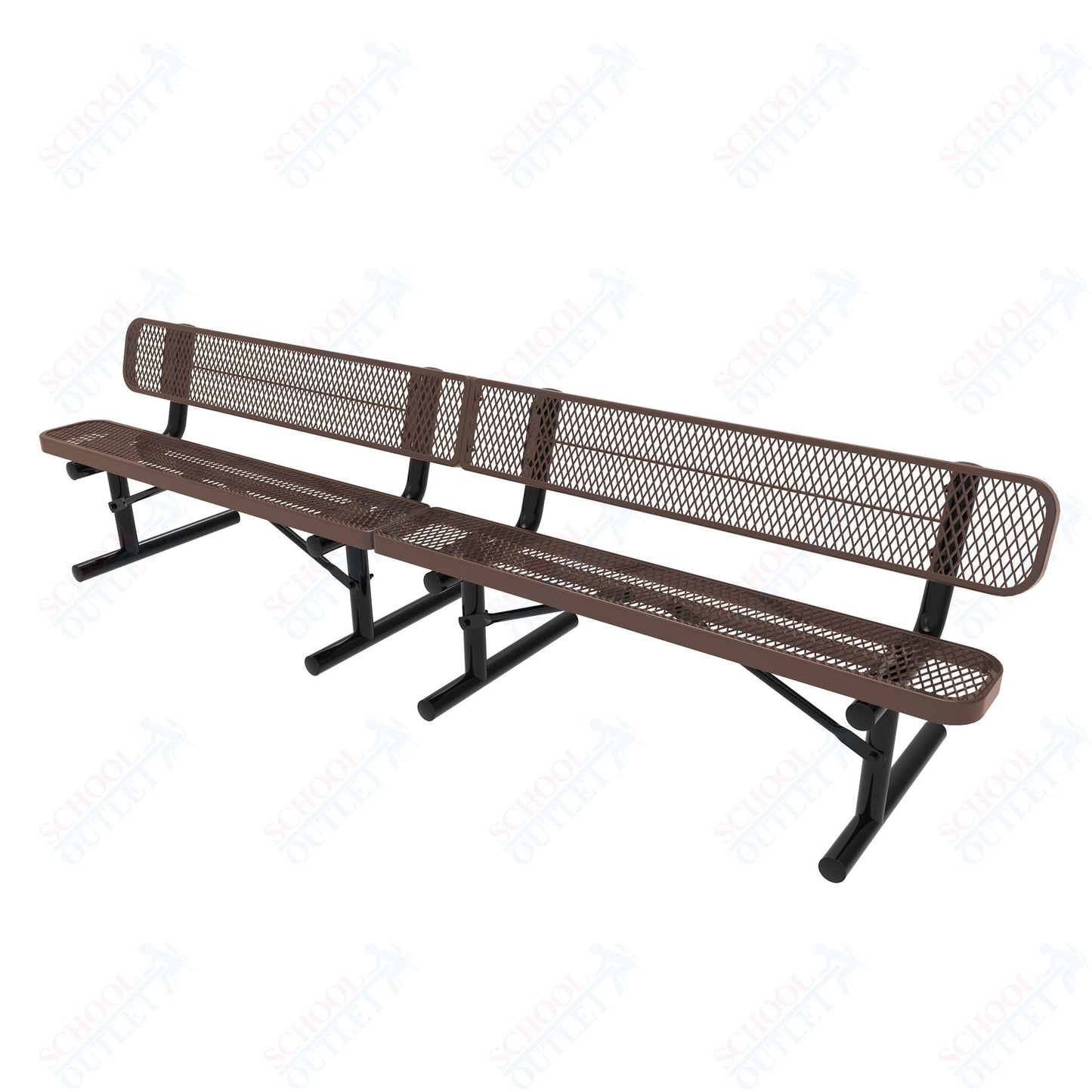 MyTcoat - Standard Portable Outdoor Bench with Back 15' L (MYT - BRT15 - 18) - SchoolOutlet