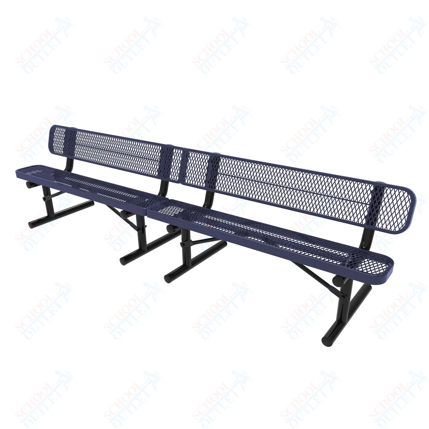 MyTcoat - Standard Portable Outdoor Bench with Back 15' L (MYT - BRT15 - 18) - SchoolOutlet