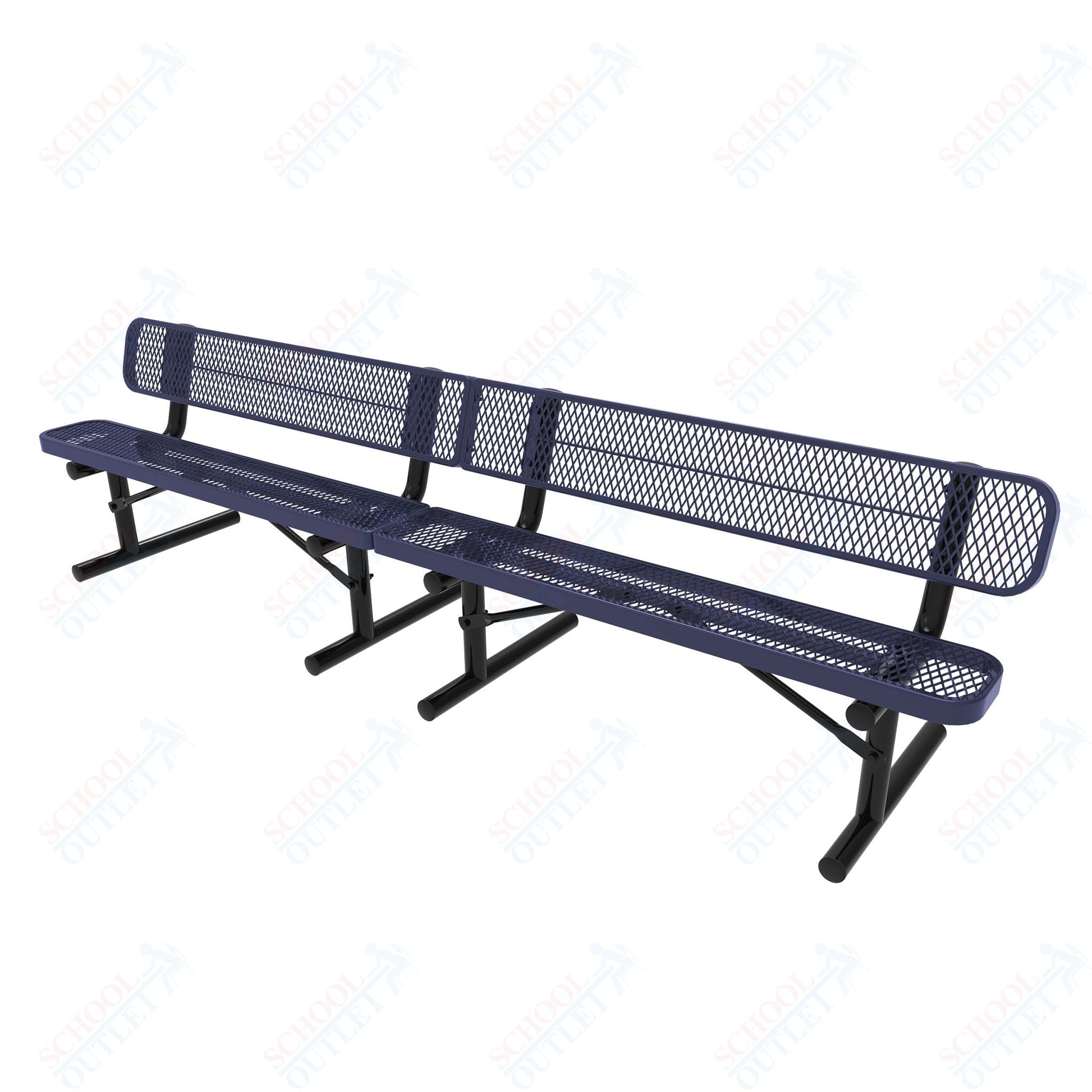 MyTcoat - Standard Portable Outdoor Bench with Back 15' L (MYT - BRT15 - 18) - SchoolOutlet