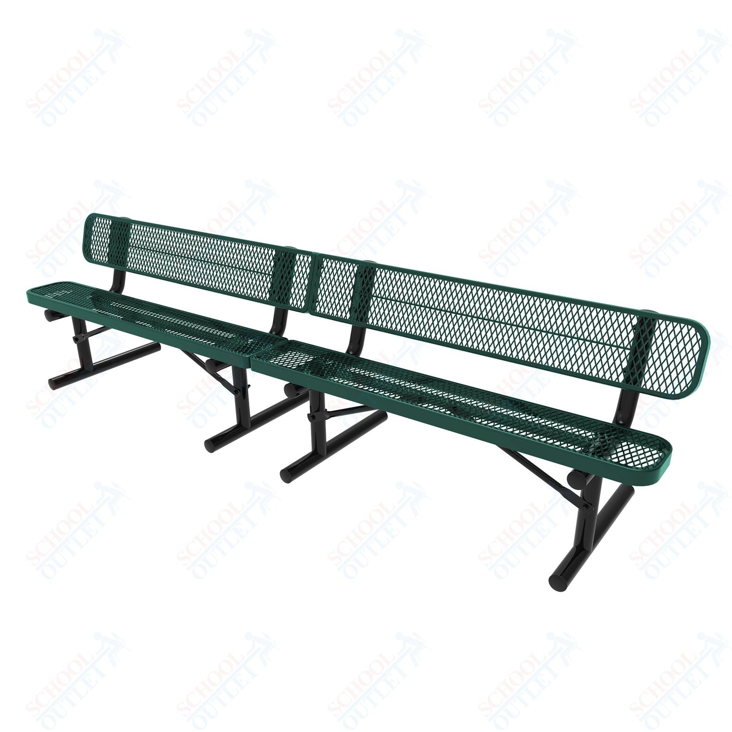 MyTcoat - Standard Portable Outdoor Bench with Back 15' L (MYT - BRT15 - 18) - SchoolOutlet