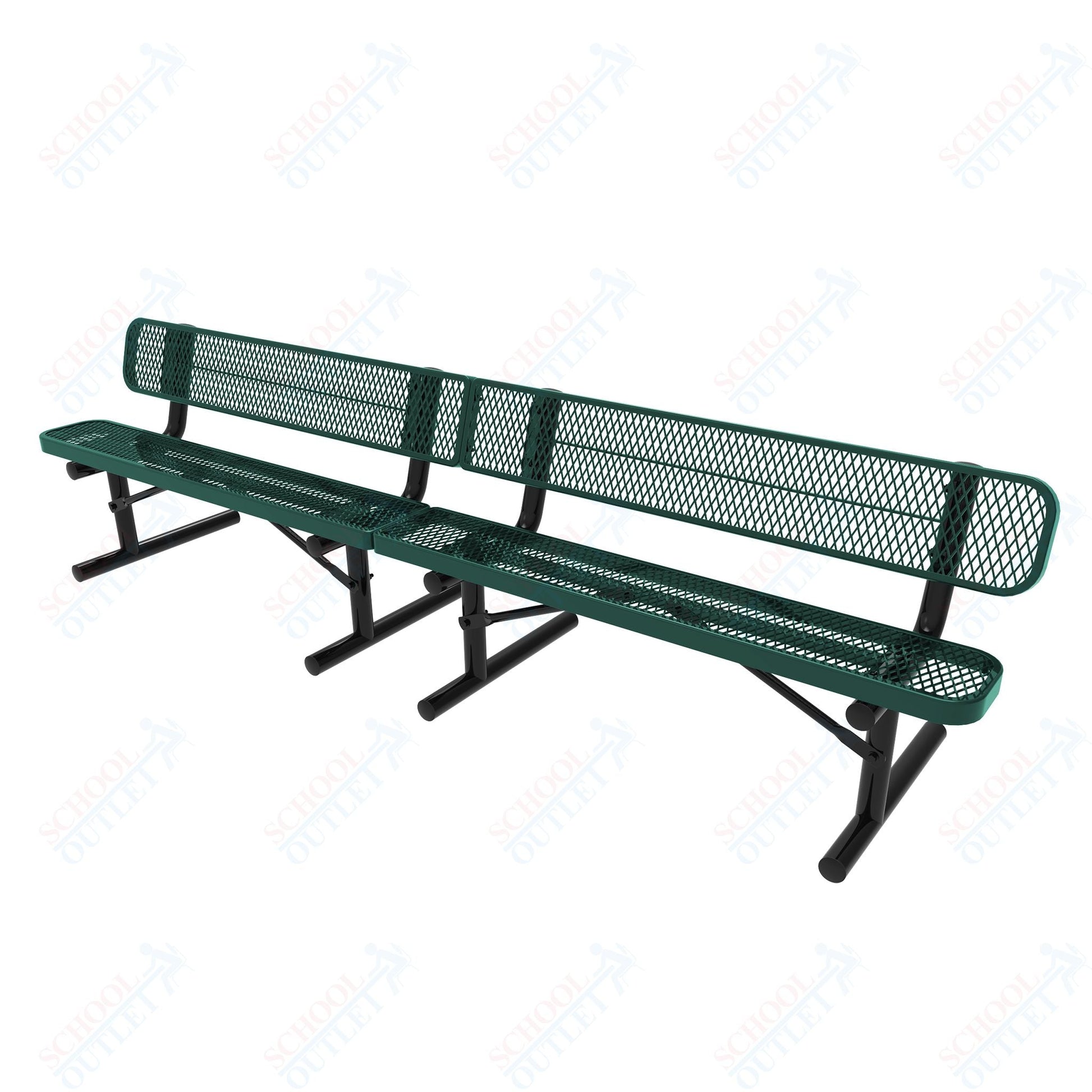 MyTcoat - Standard Portable Outdoor Bench with Back 15' L (MYT - BRT15 - 18) - SchoolOutlet