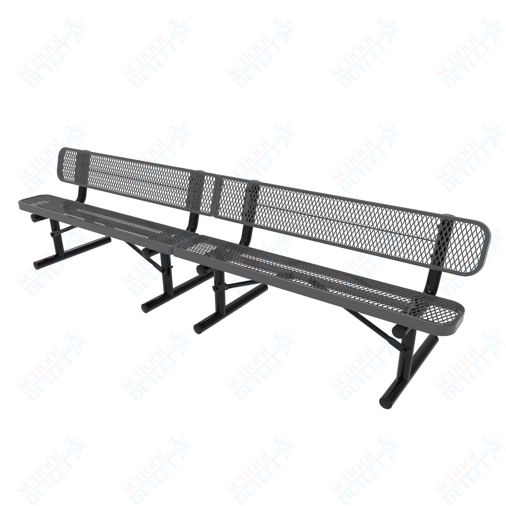 MyTcoat - Standard Portable Outdoor Bench with Back 15' L (MYT - BRT15 - 18) - SchoolOutlet