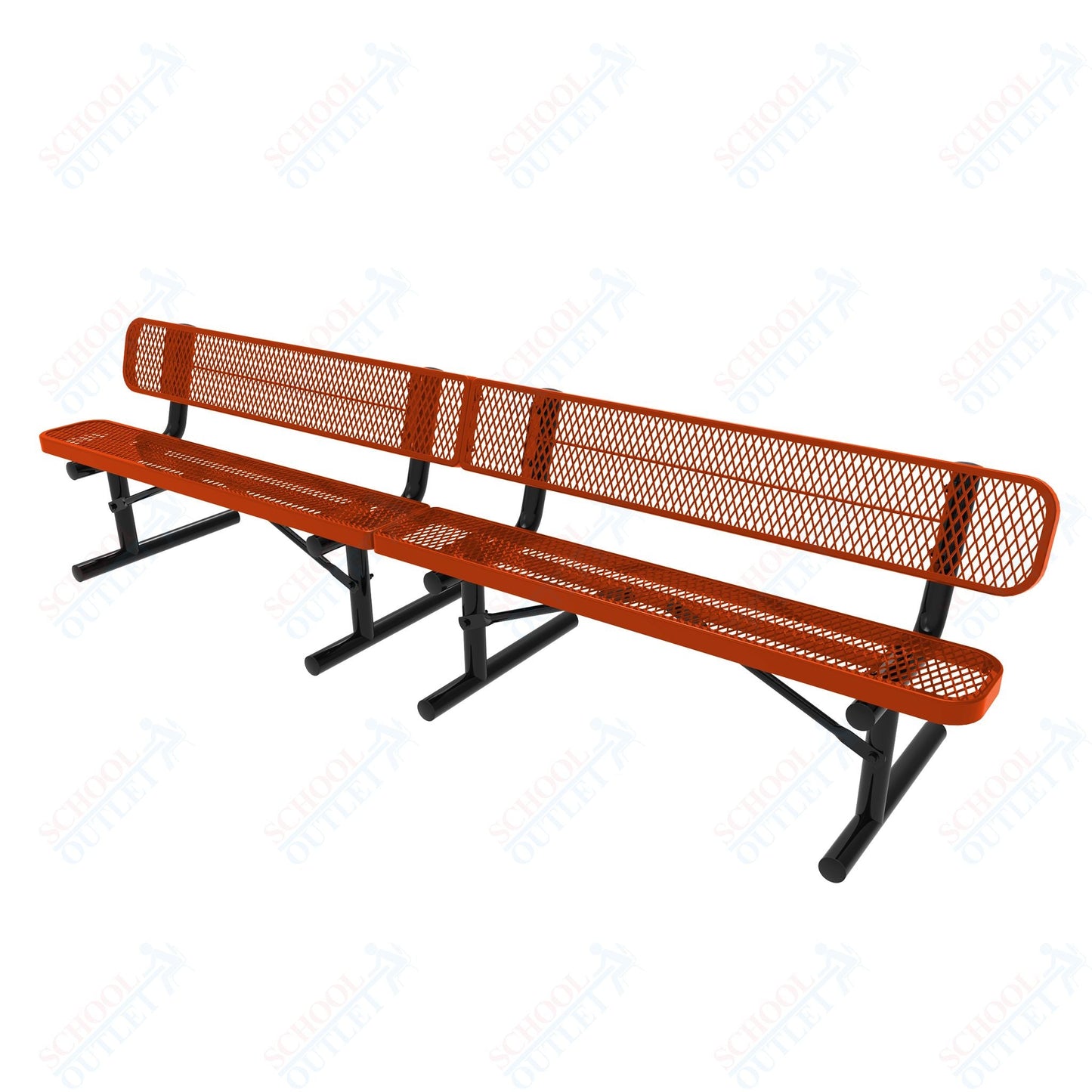 MyTcoat - Standard Portable Outdoor Bench with Back 15' L (MYT - BRT15 - 18) - SchoolOutlet