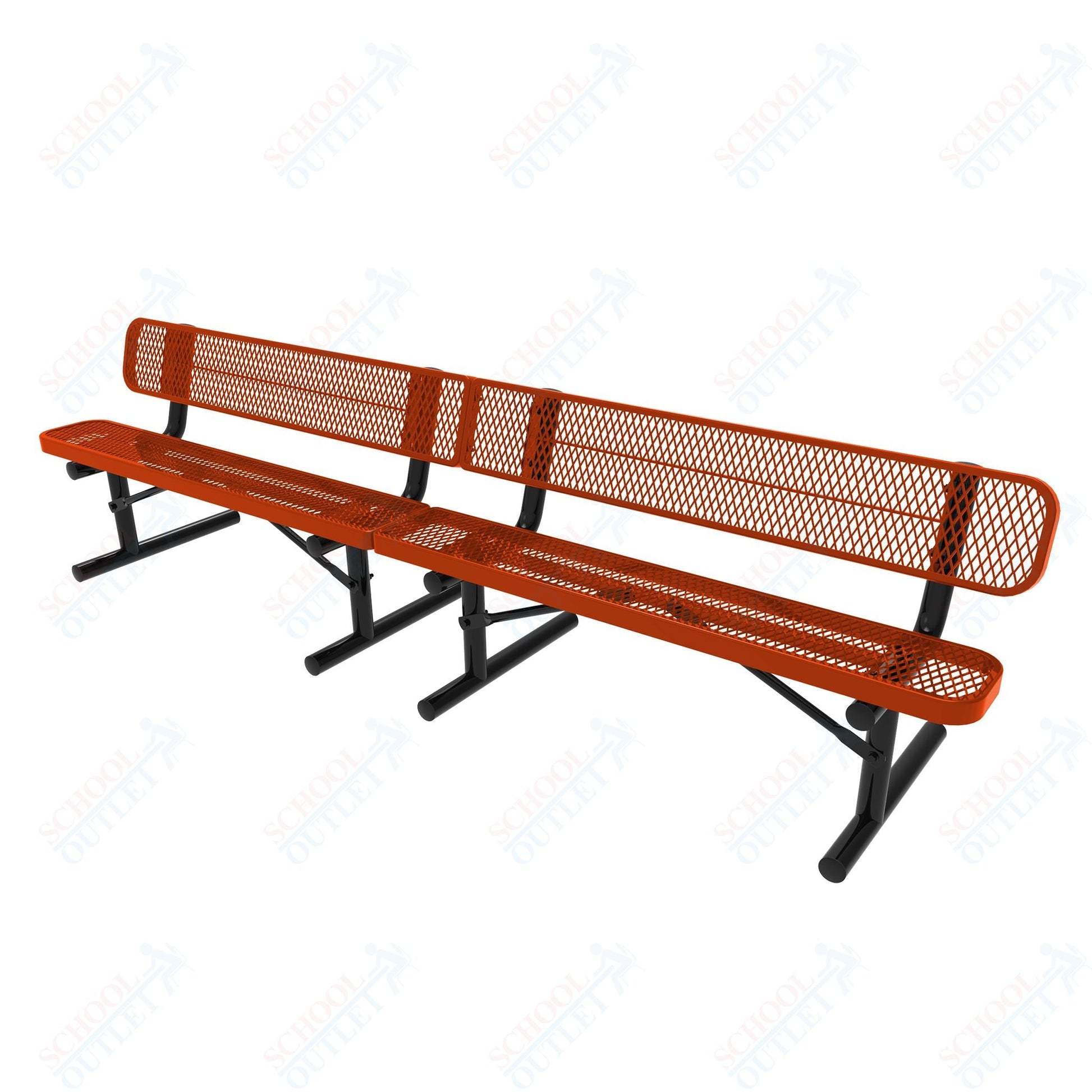 MyTcoat - Standard Portable Outdoor Bench with Back 15' L (MYT - BRT15 - 18) - SchoolOutlet