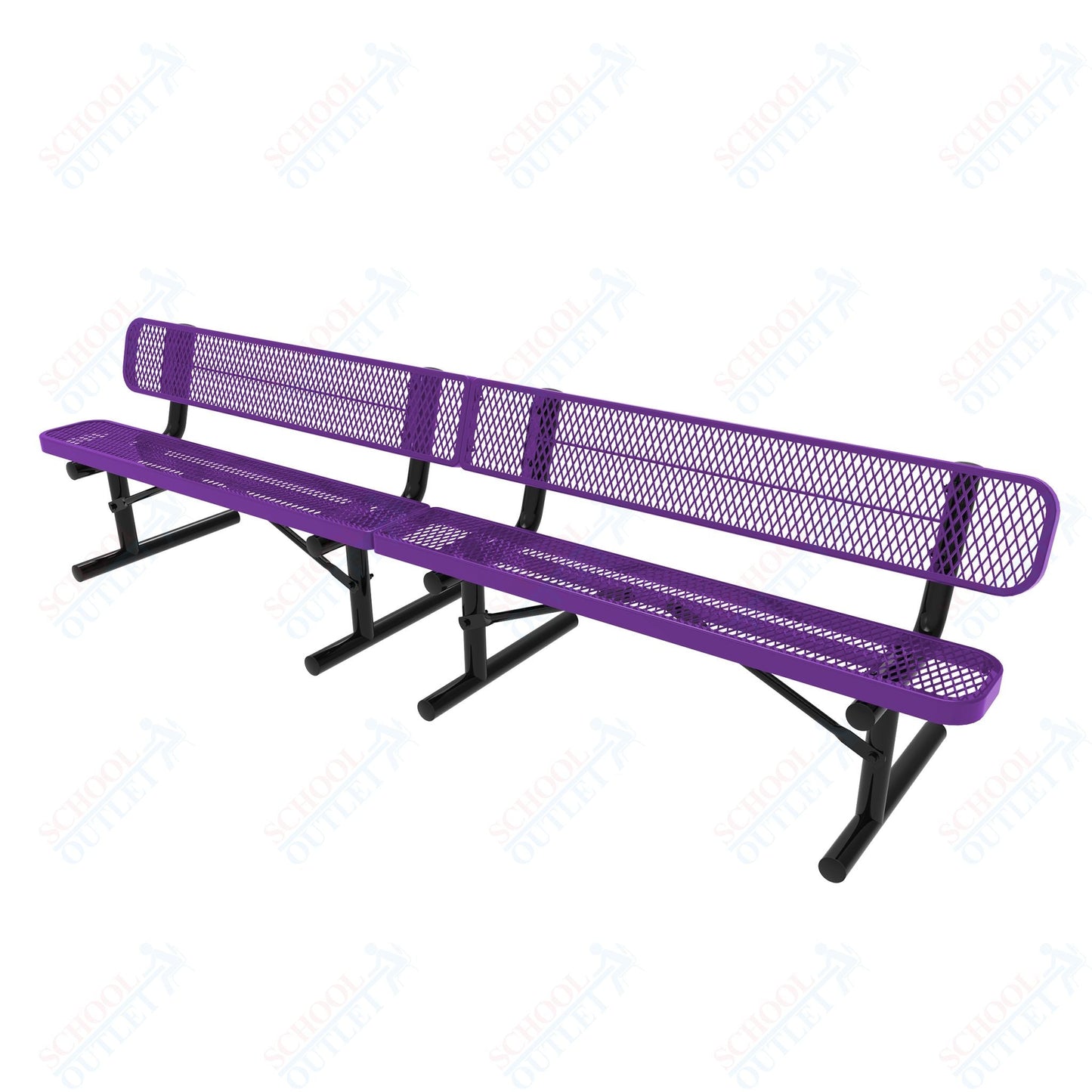 MyTcoat - Standard Portable Outdoor Bench with Back 15' L (MYT - BRT15 - 18) - SchoolOutlet