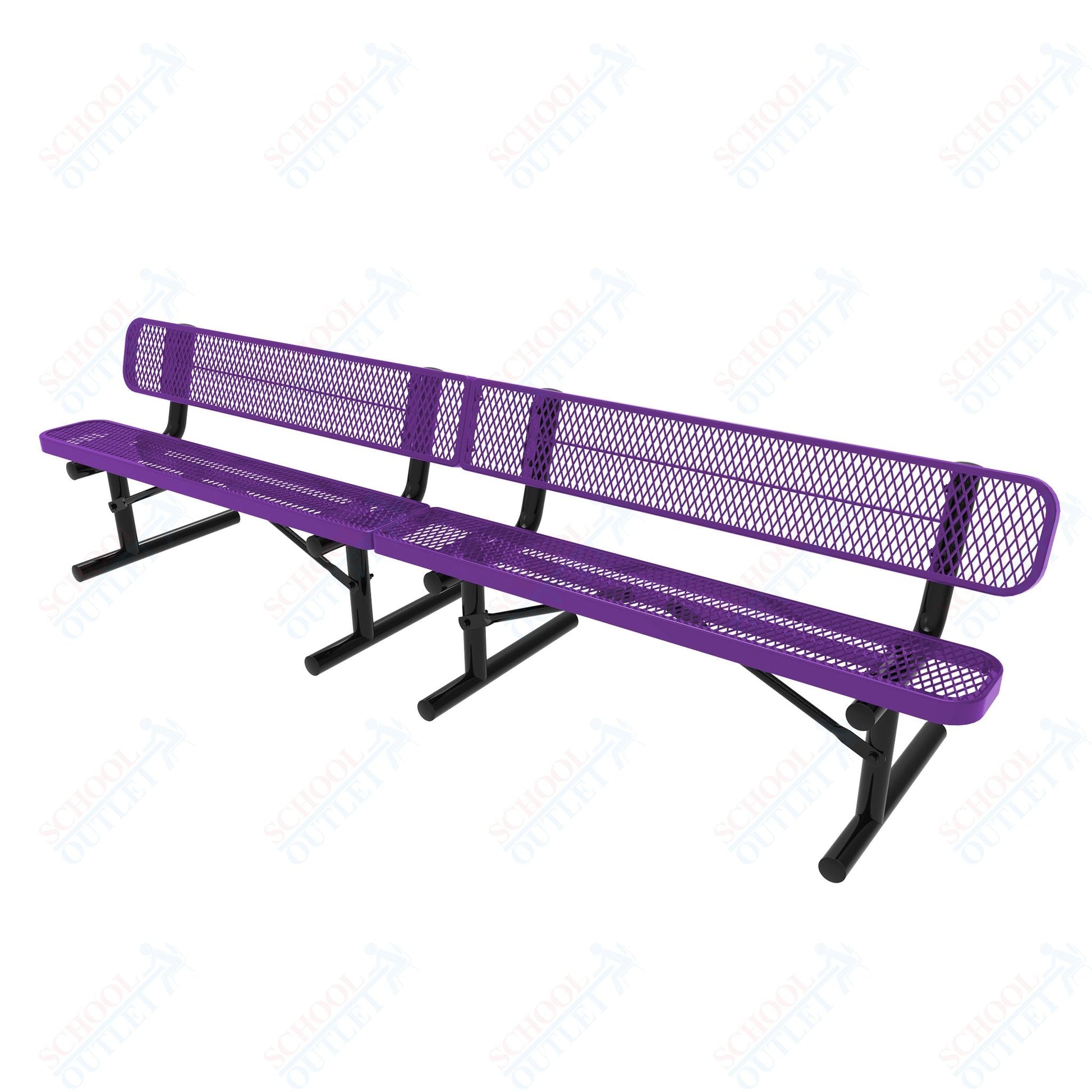 MyTcoat - Standard Portable Outdoor Bench with Back 15' L (MYT - BRT15 - 18) - SchoolOutlet