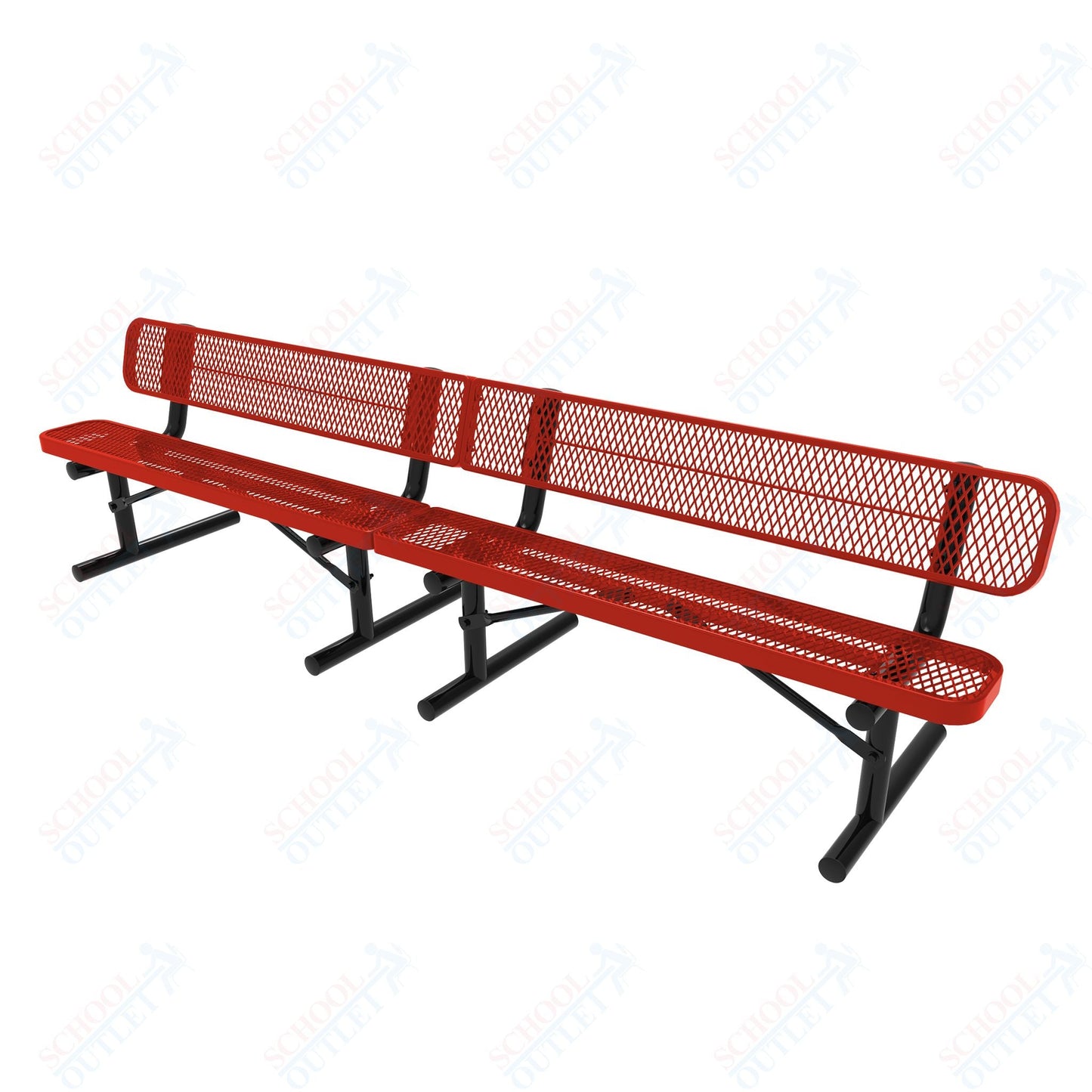 MyTcoat - Standard Portable Outdoor Bench with Back 15' L (MYT - BRT15 - 18) - SchoolOutlet