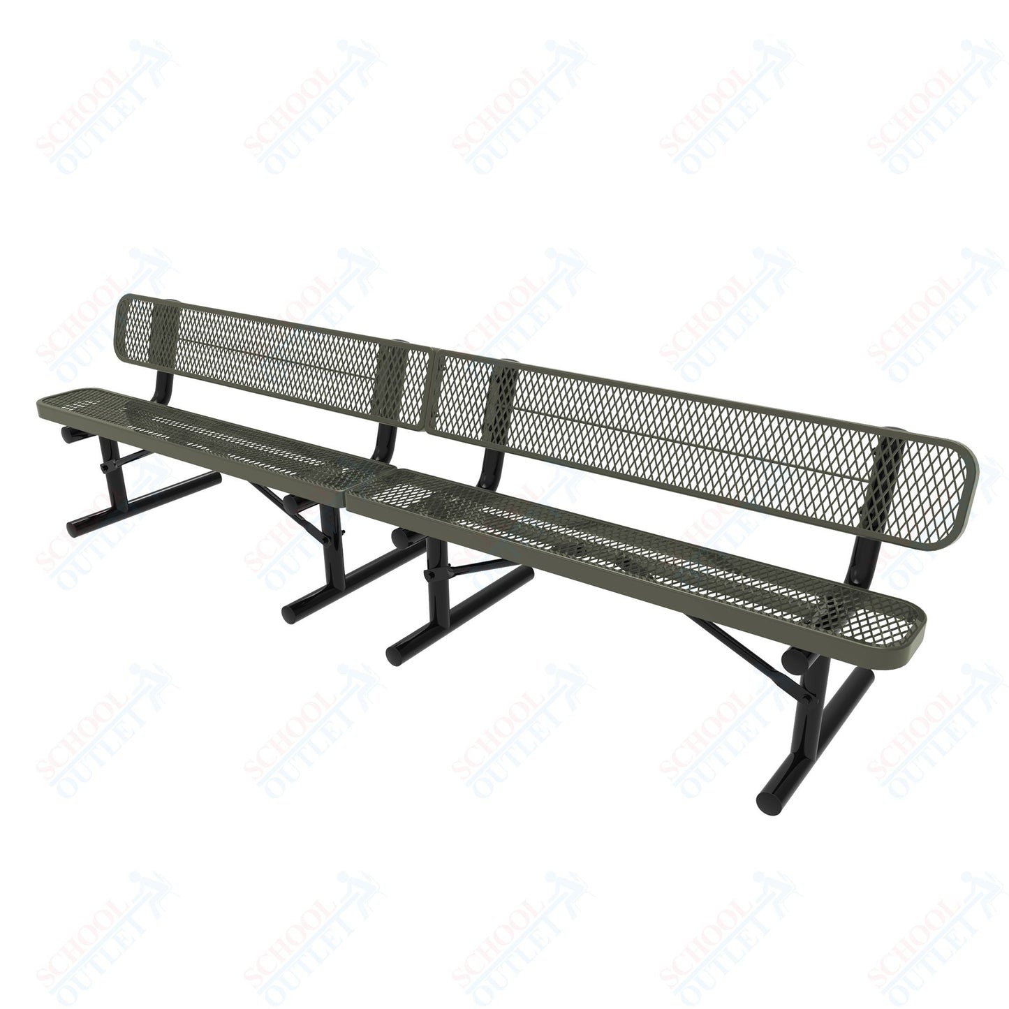 MyTcoat - Standard Portable Outdoor Bench with Back 15' L (MYT - BRT15 - 18) - SchoolOutlet