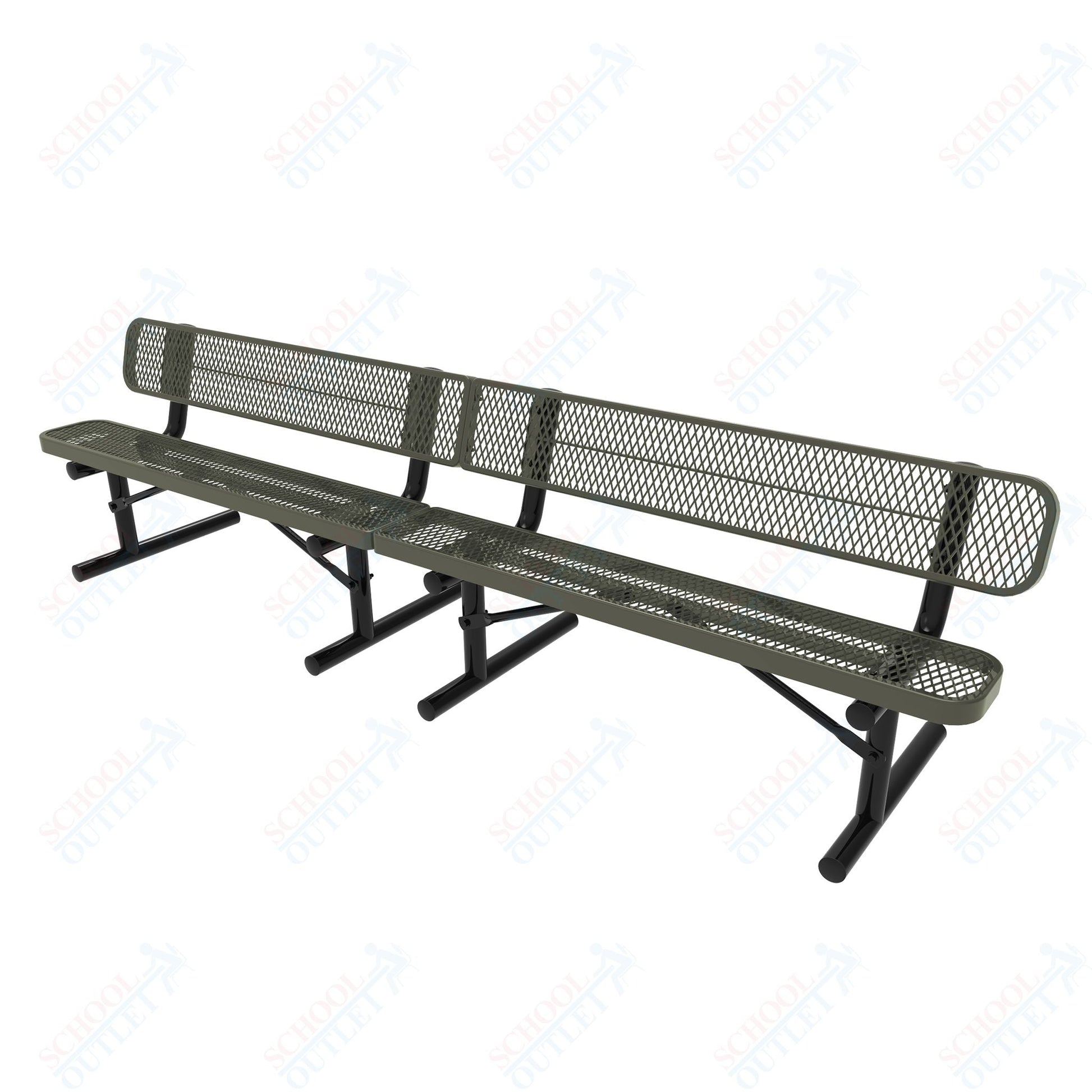 MyTcoat - Standard Portable Outdoor Bench with Back 15' L (MYT - BRT15 - 18) - SchoolOutlet