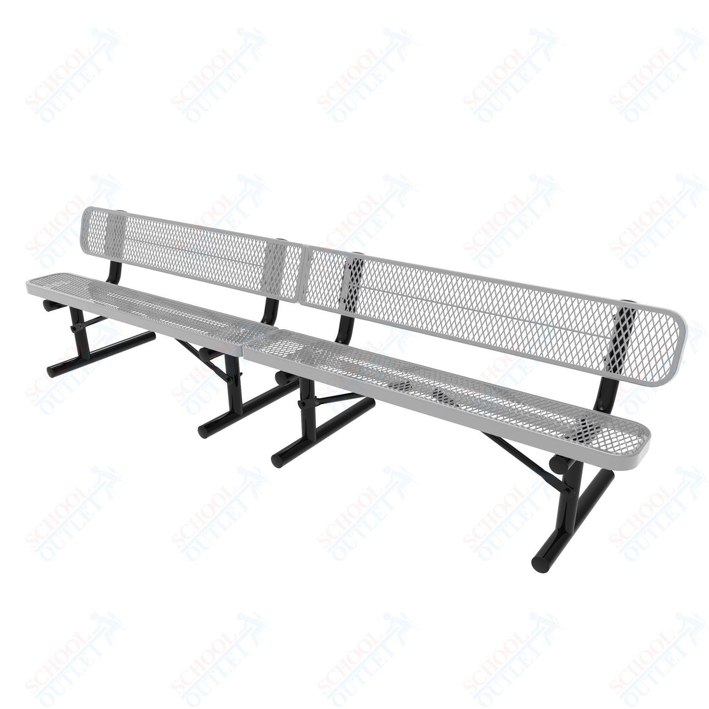 MyTcoat - Standard Portable Outdoor Bench with Back 15' L (MYT - BRT15 - 18) - SchoolOutlet