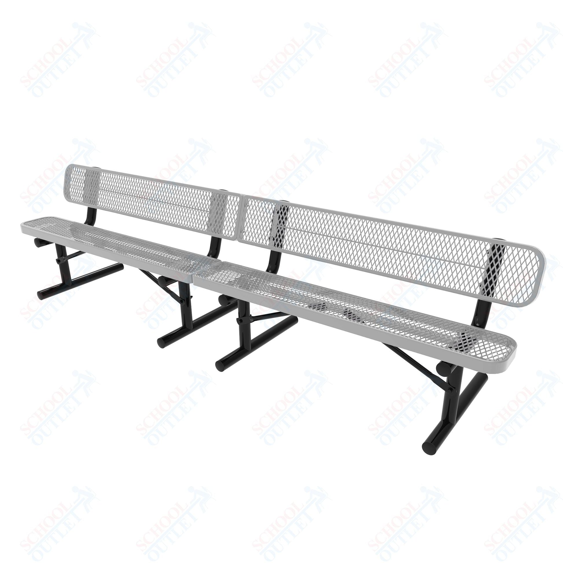 MyTcoat - Standard Portable Outdoor Bench with Back 15' L (MYT - BRT15 - 18) - SchoolOutlet